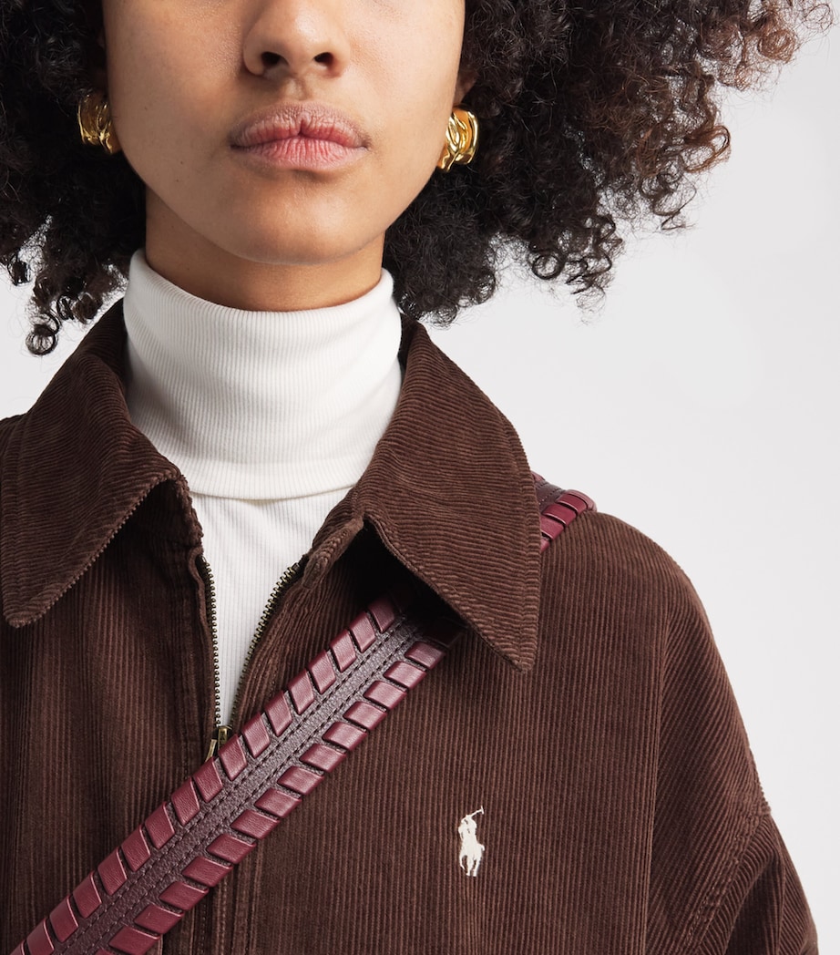 Polo Ralph Lauren Womens Corduroy Bomber Jacket Brown Image 3