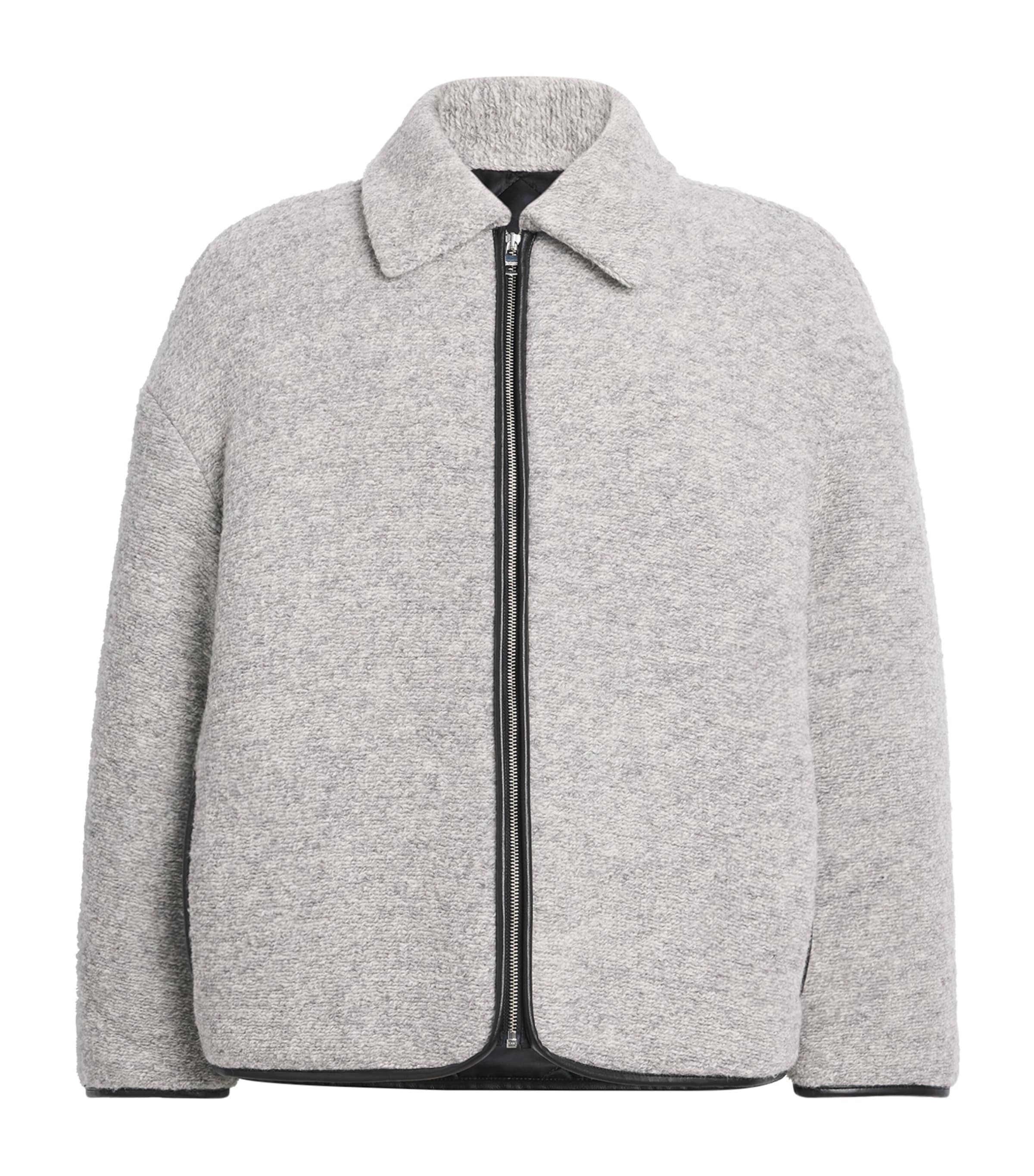 Jw Anderson Wool-blend Contrast Trim Jacket In Gray