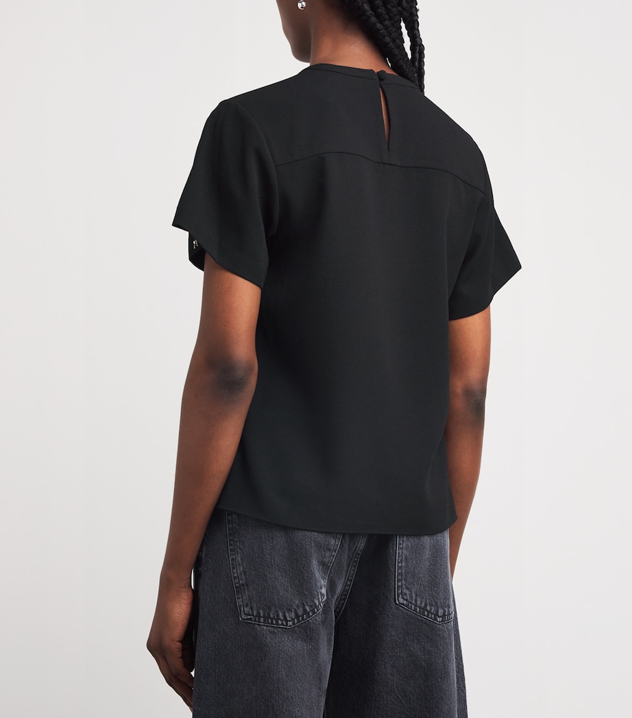 Crepe Abelia Embellished T-Shirt BLACK Image 4