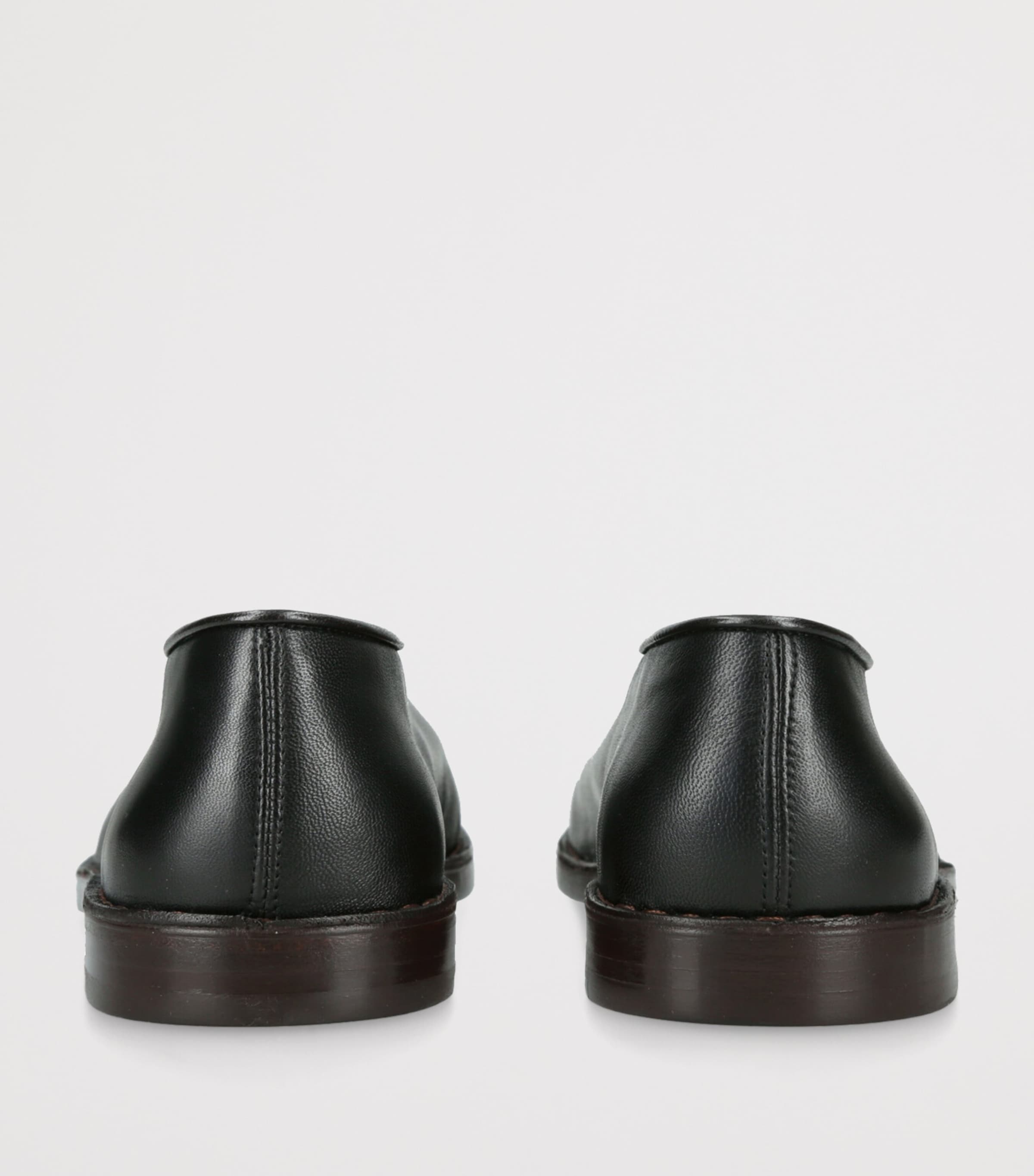 Leather Piped Slippers BLACK Image 2