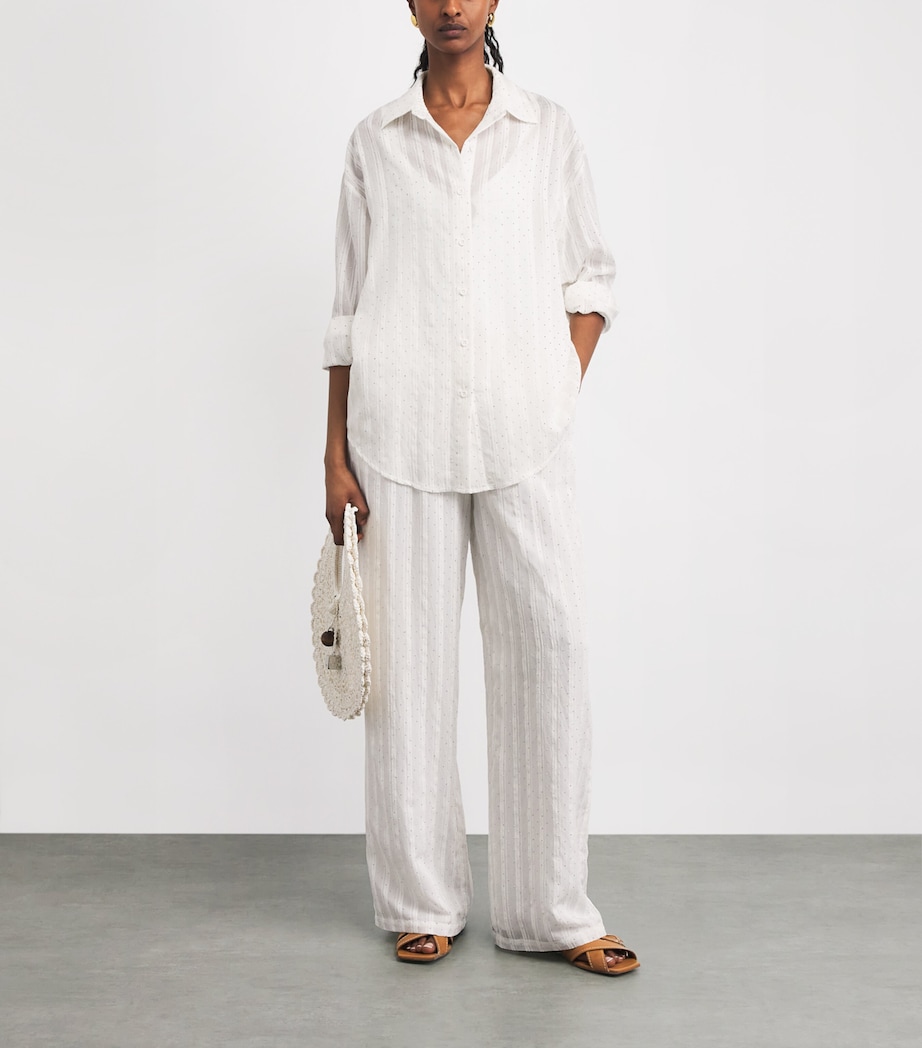 Melissa Odabash Womens Diamanté Trisha Trousers White Image 2