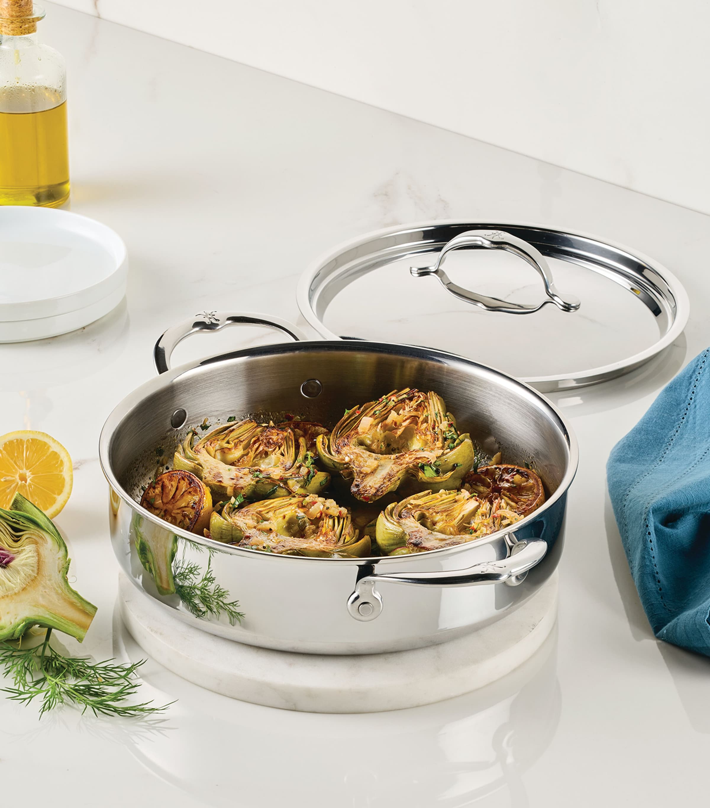 Hestan ProBond Luxe Covered Sauteuse (26cm) Silver Image 5