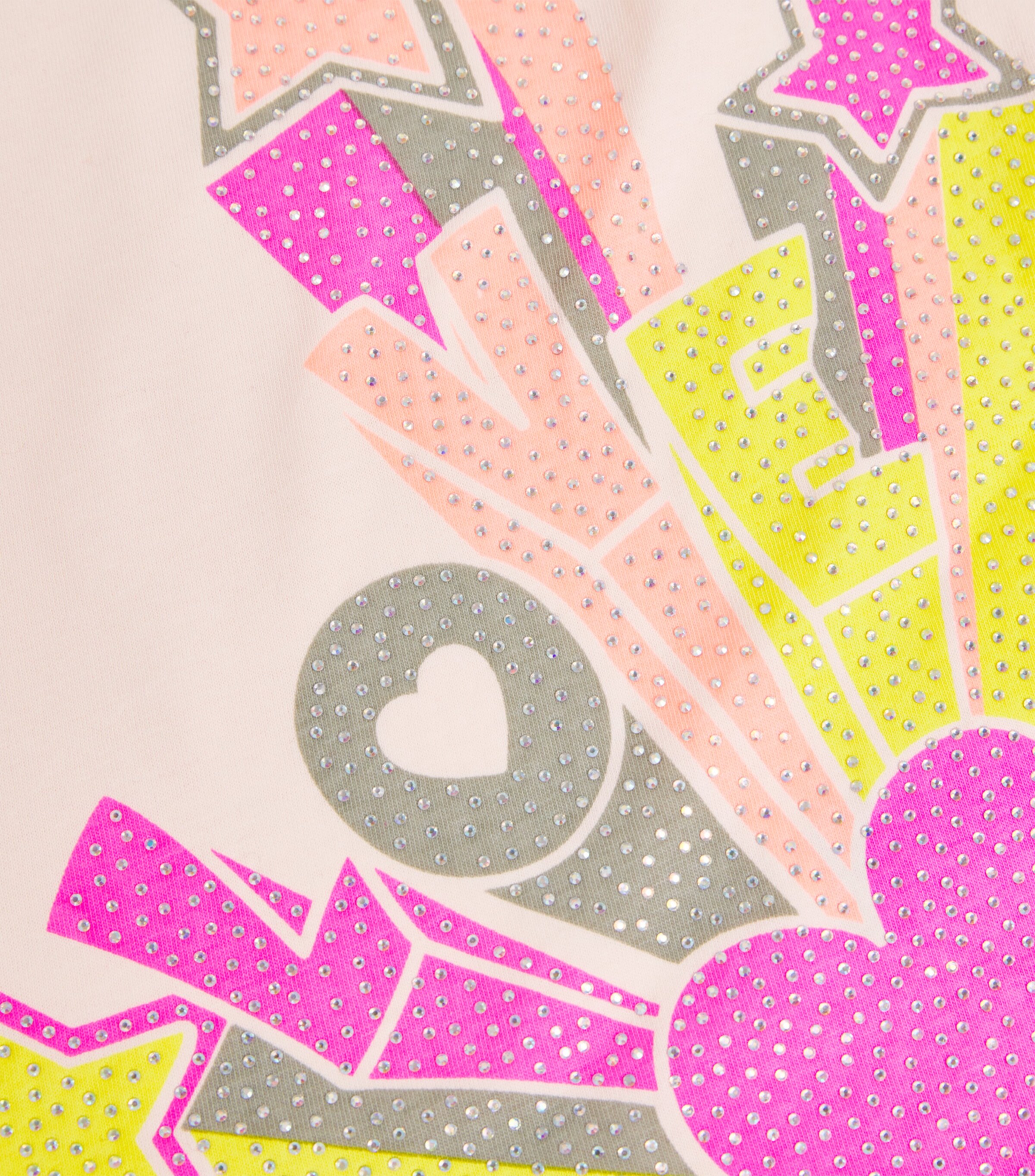 Cotton Rhinestone Love T-Shirt (2-6 Years) PINK COURAGE Image 3