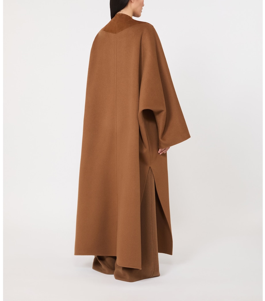 Max Mara Womens Cashmere Long Cape Coat Camel Image 3