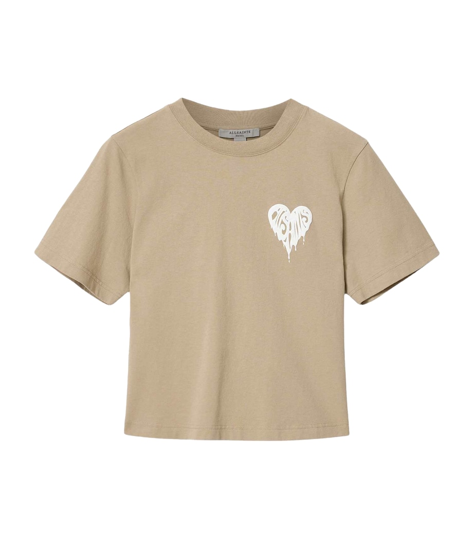 AllSaints Womens Organic Cotton Lisa Trip Logo T-Shirt Shale Grey Image 1