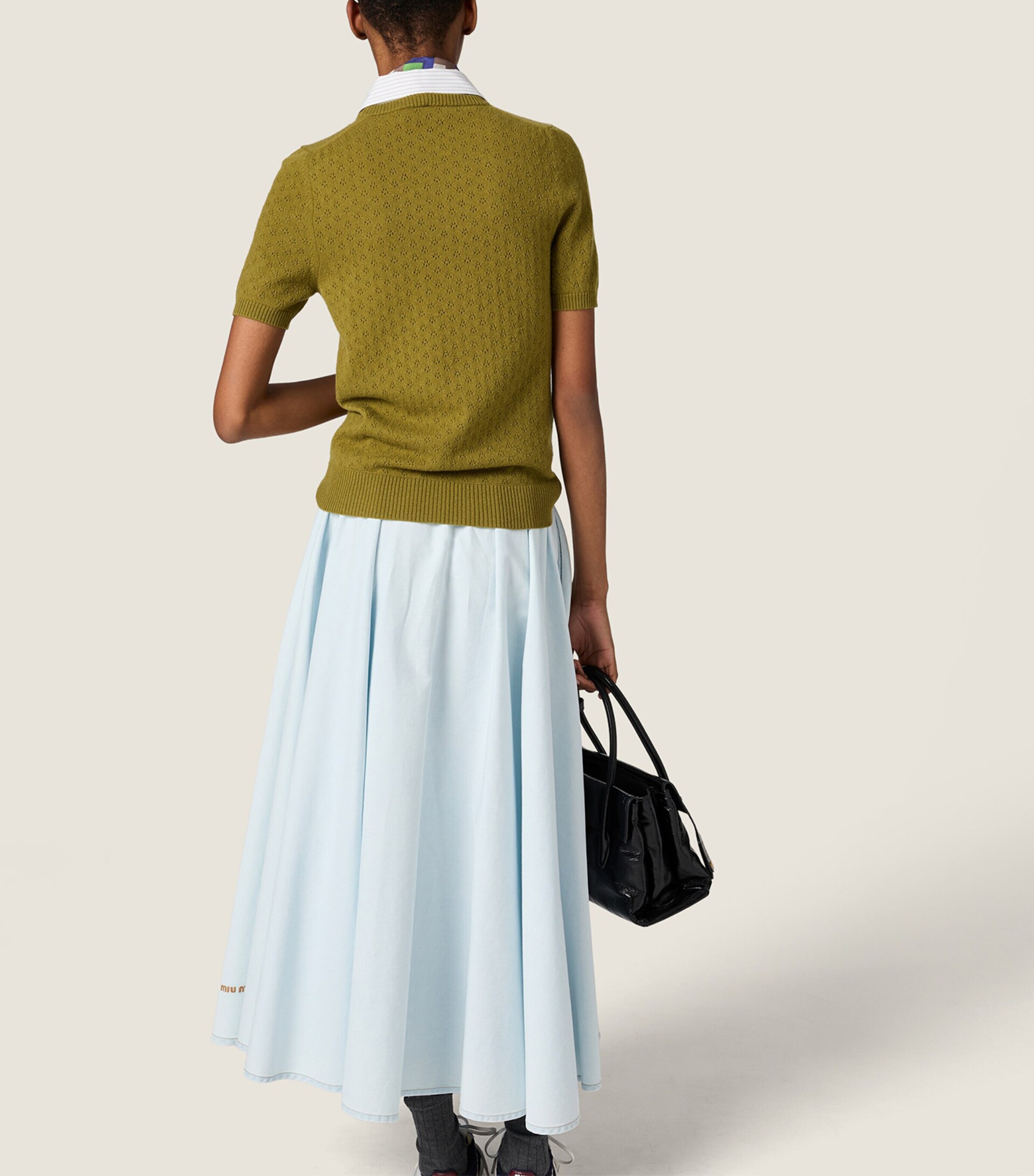 Miu Miu Womens Cashmere Detachable-Collar Sweater Image 3