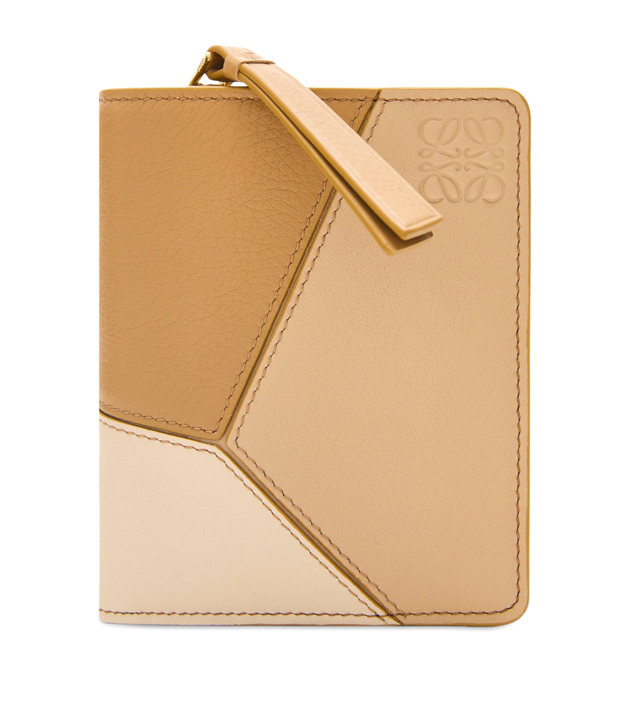 Loewe Leather Puzzle Compact Zip Wallet In Nude
