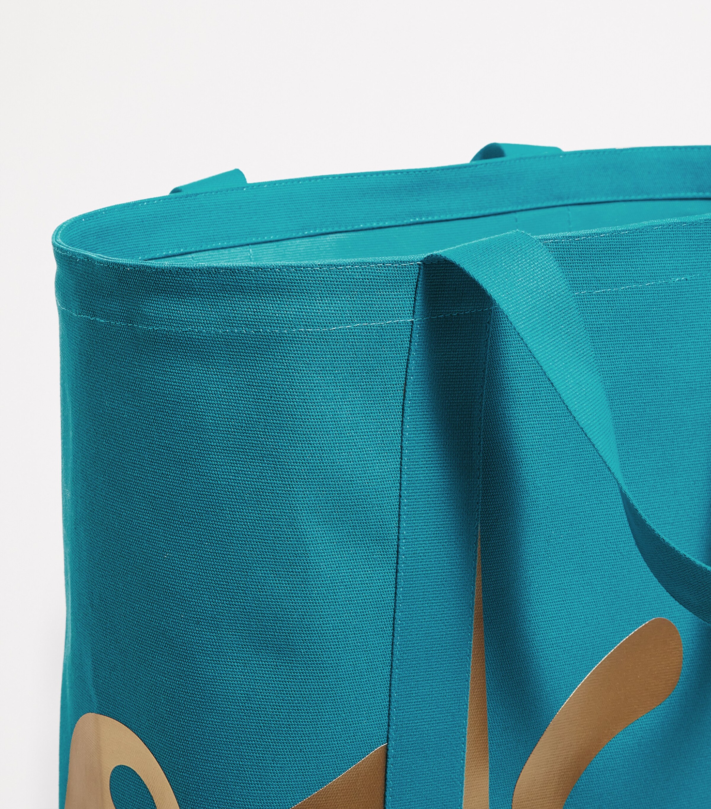 Large Cotton Logo Tote Bag TEAL Image 7