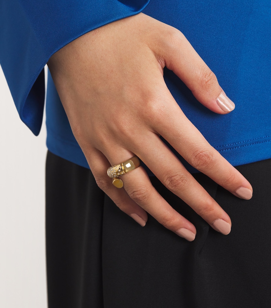 Yellow Gold and Pavé Diamond Oera Ring YELLOW GOLD Image 2