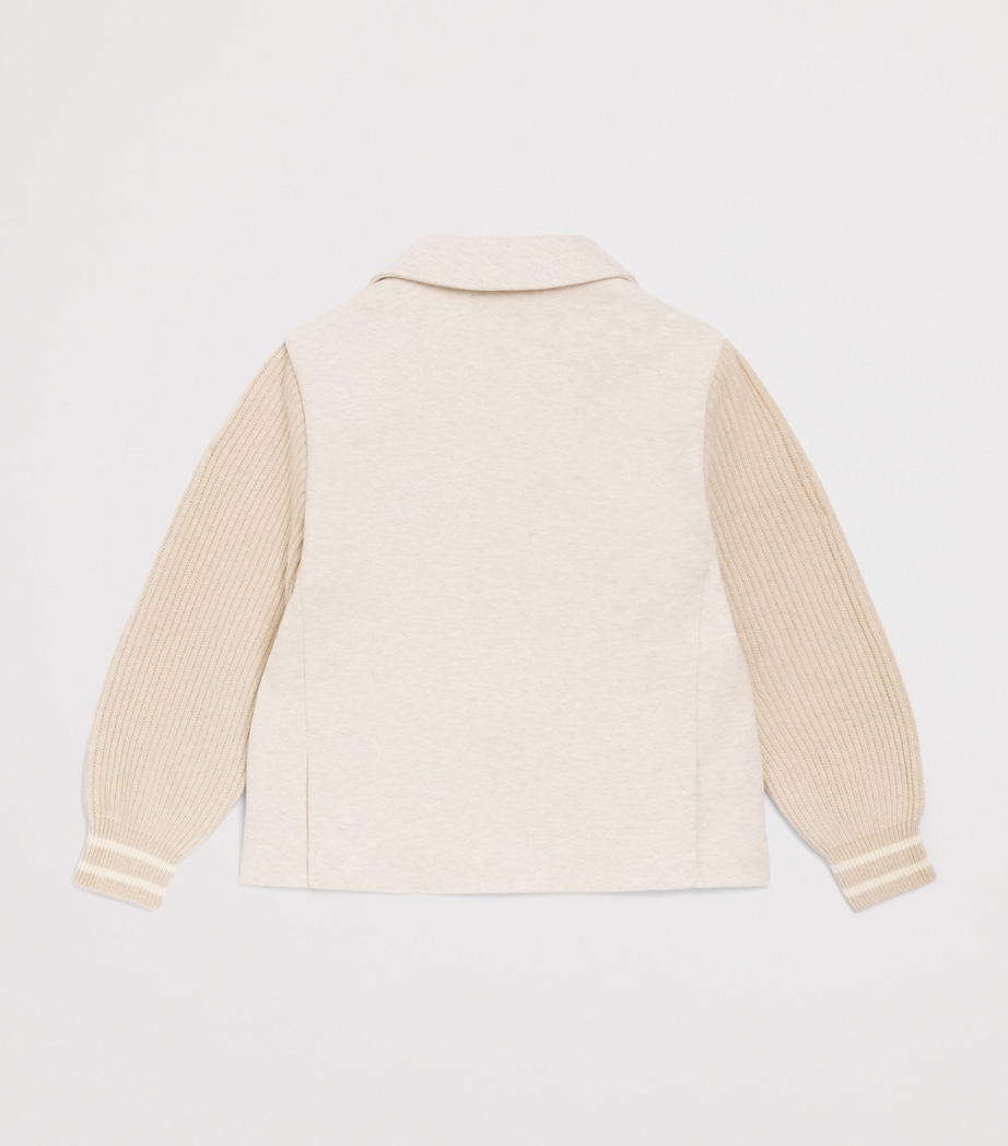 Eleventy Kids Cotton-Cashmere Knitted Blazer (2-16 Years) Beige Medio Mel Image 2