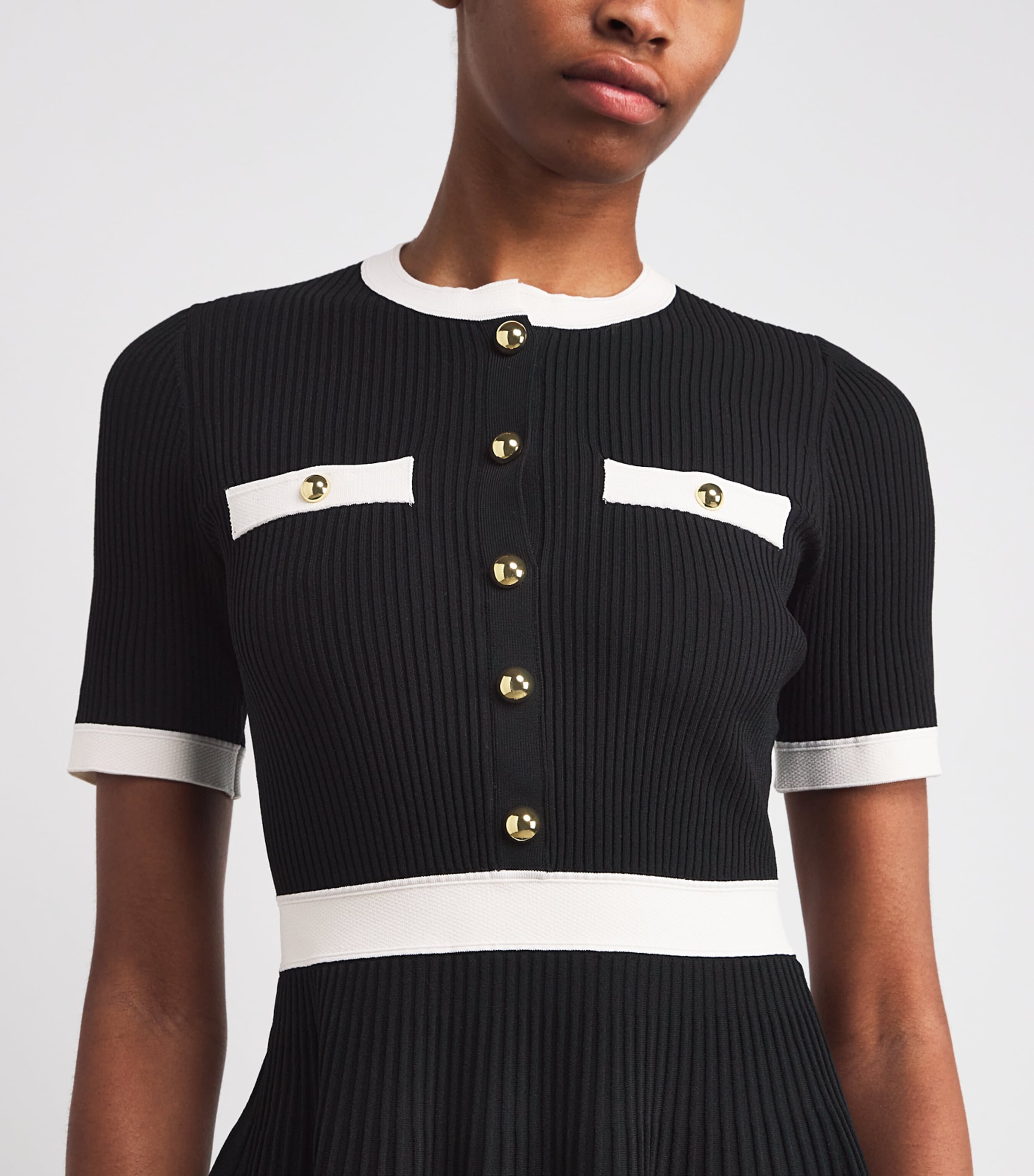 Ribbed Astoria Mini Dress BLACK Image 4