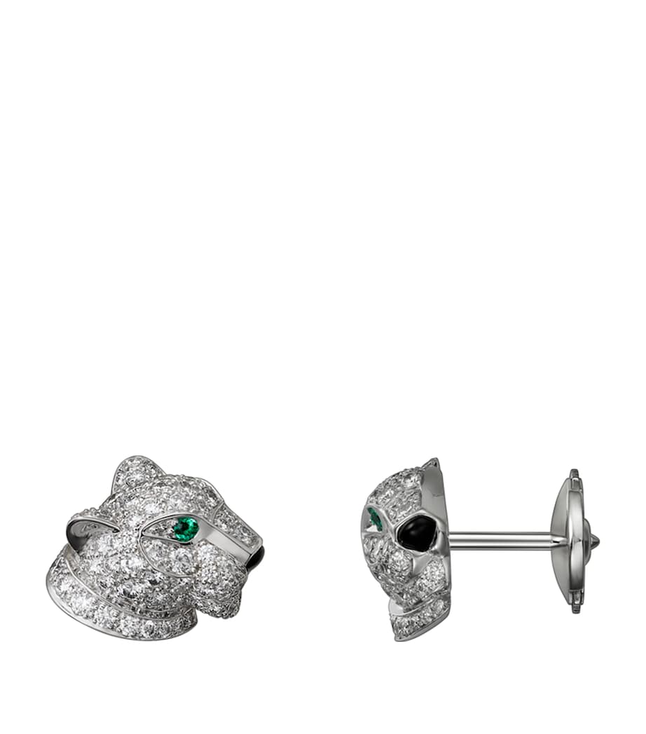 White Gold, Diamond and Emerald Panthère de Cartier Earrings WHITE GOLD Image 2
