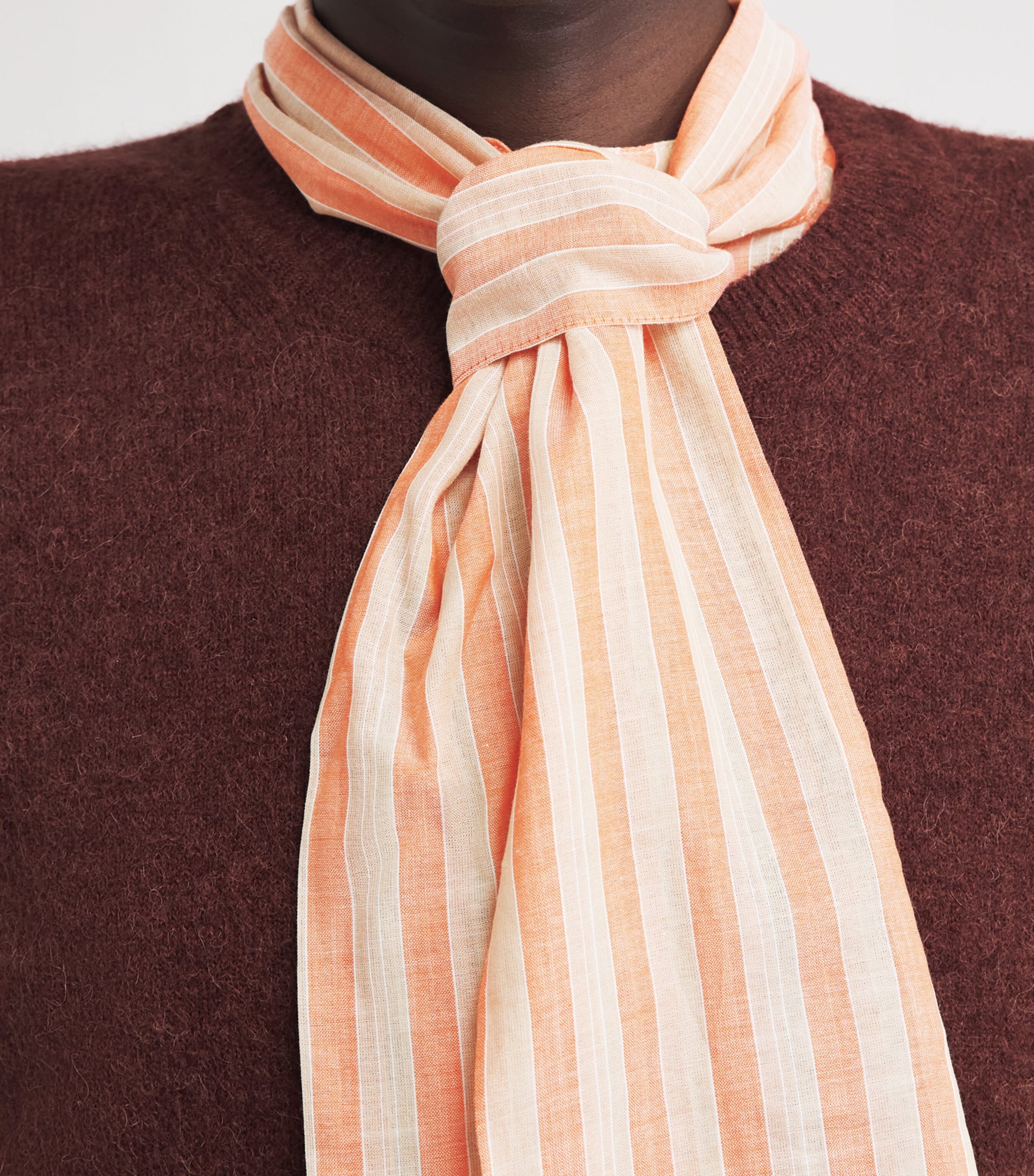 ME+EM Womens Cotton Tie Stripe Blouse Orange Multi Image 3