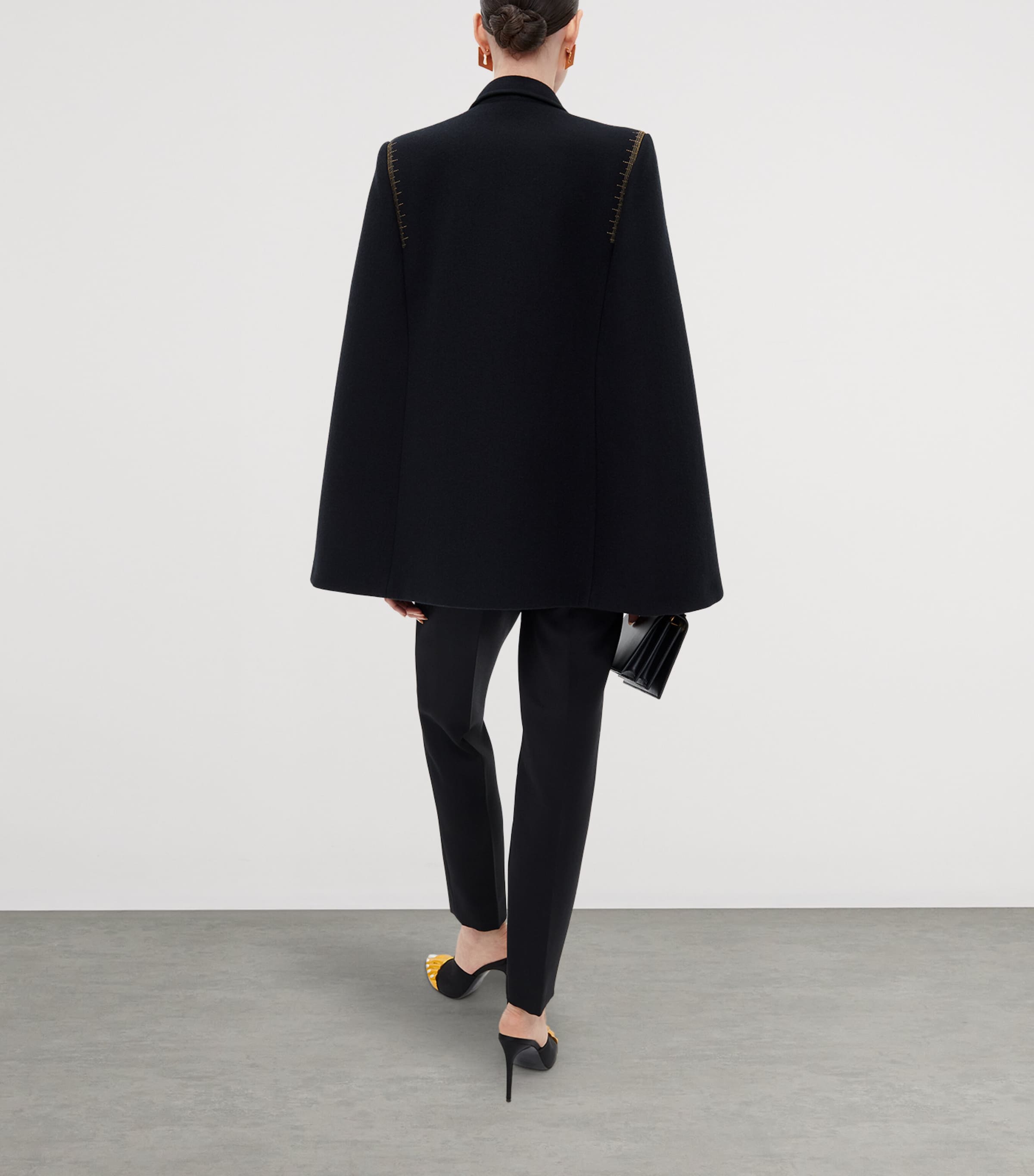 Schiaparelli Womens Virgin Wool Measuring Tape Cape Black Image 4