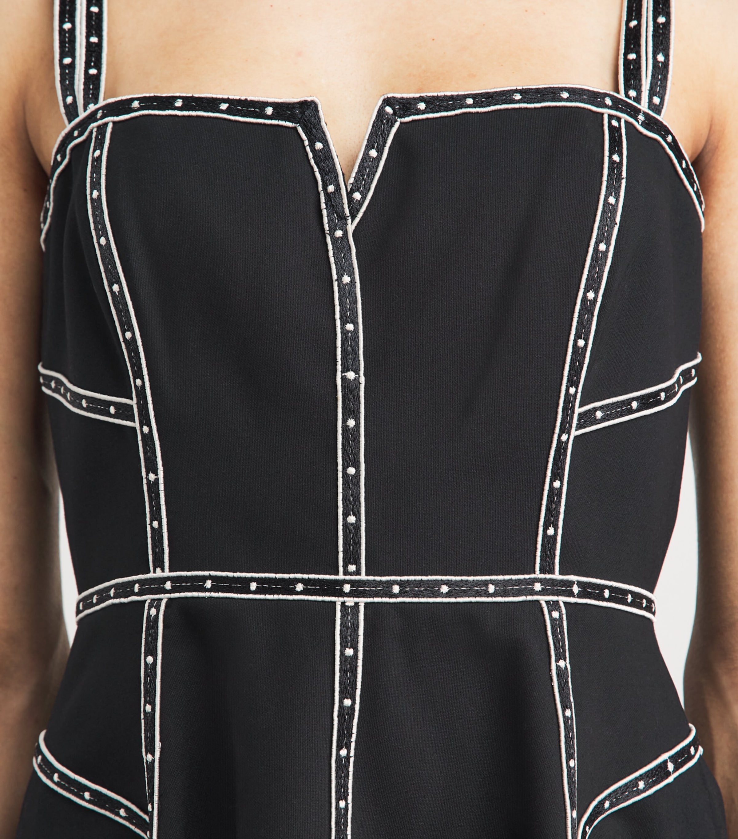 Cinq A Sept Womens Embellished Jelena Mini Dress Black / Ivory Image 3