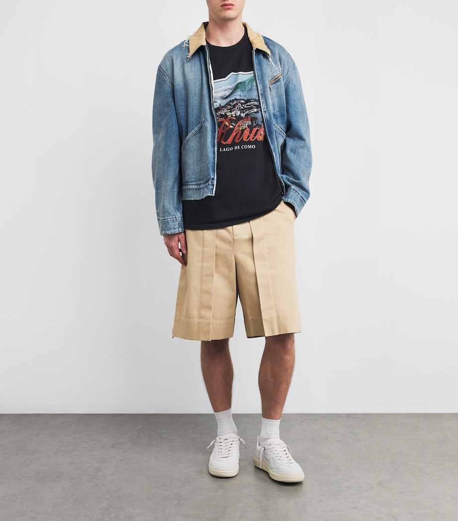 x Harrods Cotton Lago Di Como T-Shirt VTG BLACK 2306 Image 2