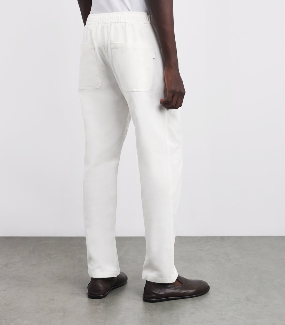 Cotton-Blend Jabari Straight Trousers CLEAR CREAM Image 4