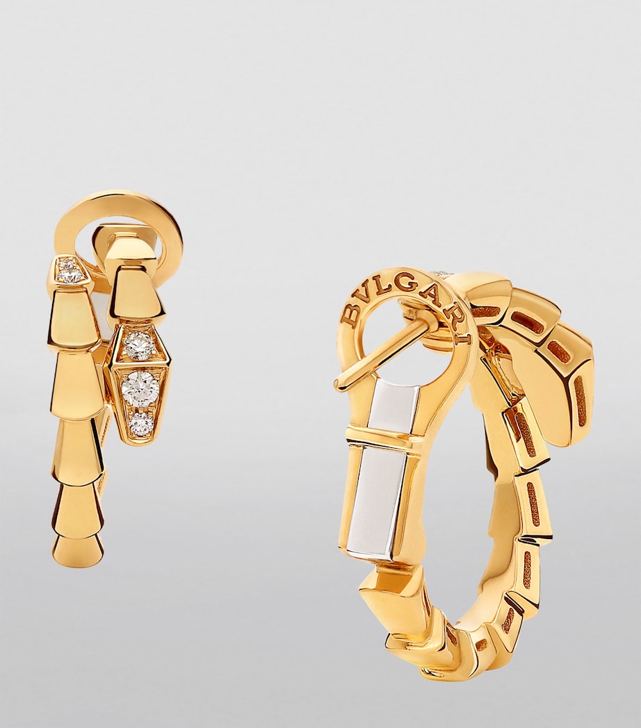 Yellow Gold and Diamond Serpenti Viper Hoop Earrings YELLOW GOLD Image 3