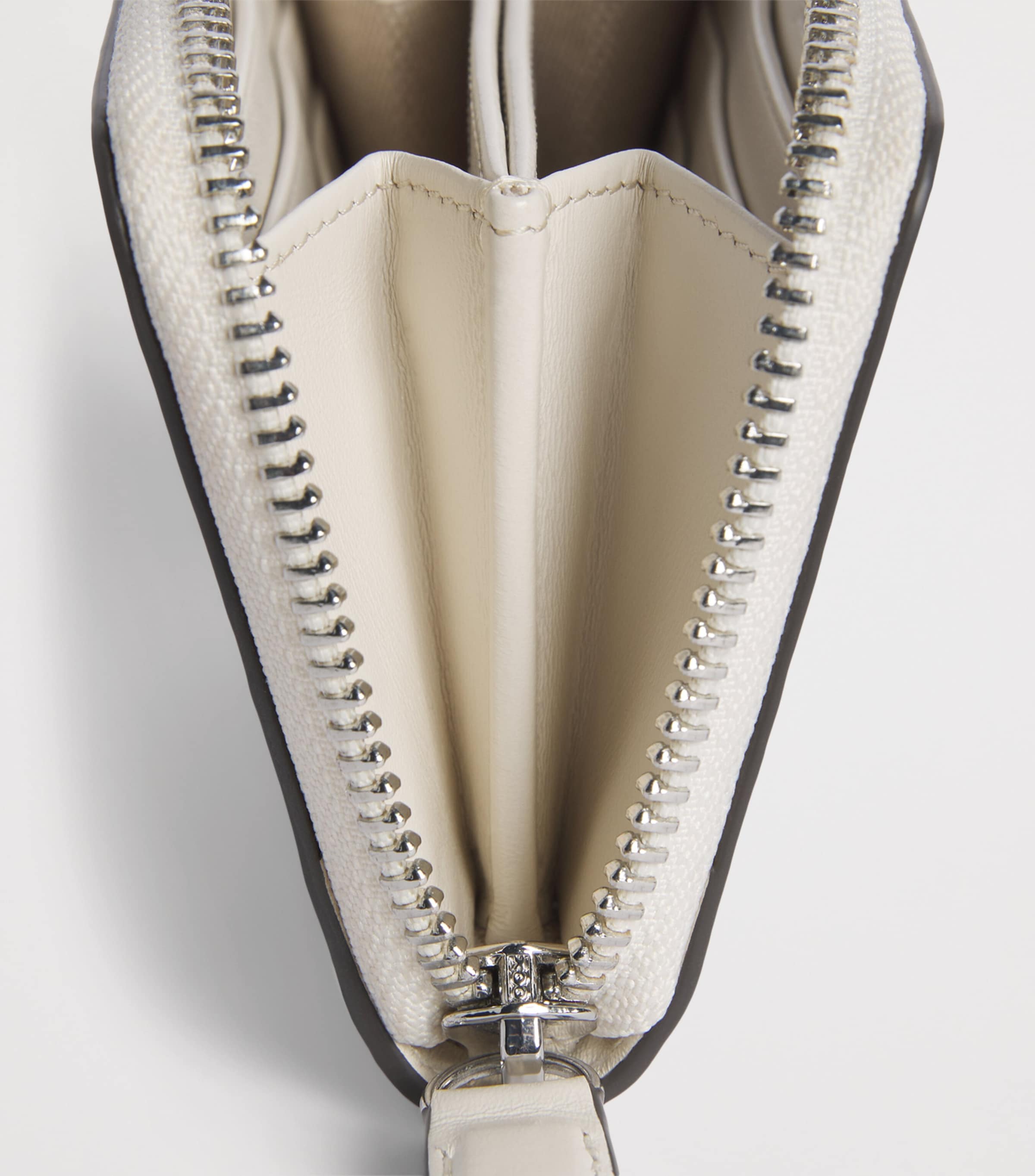 Harrods Leather Zip-Around Purse Ivory Image 3