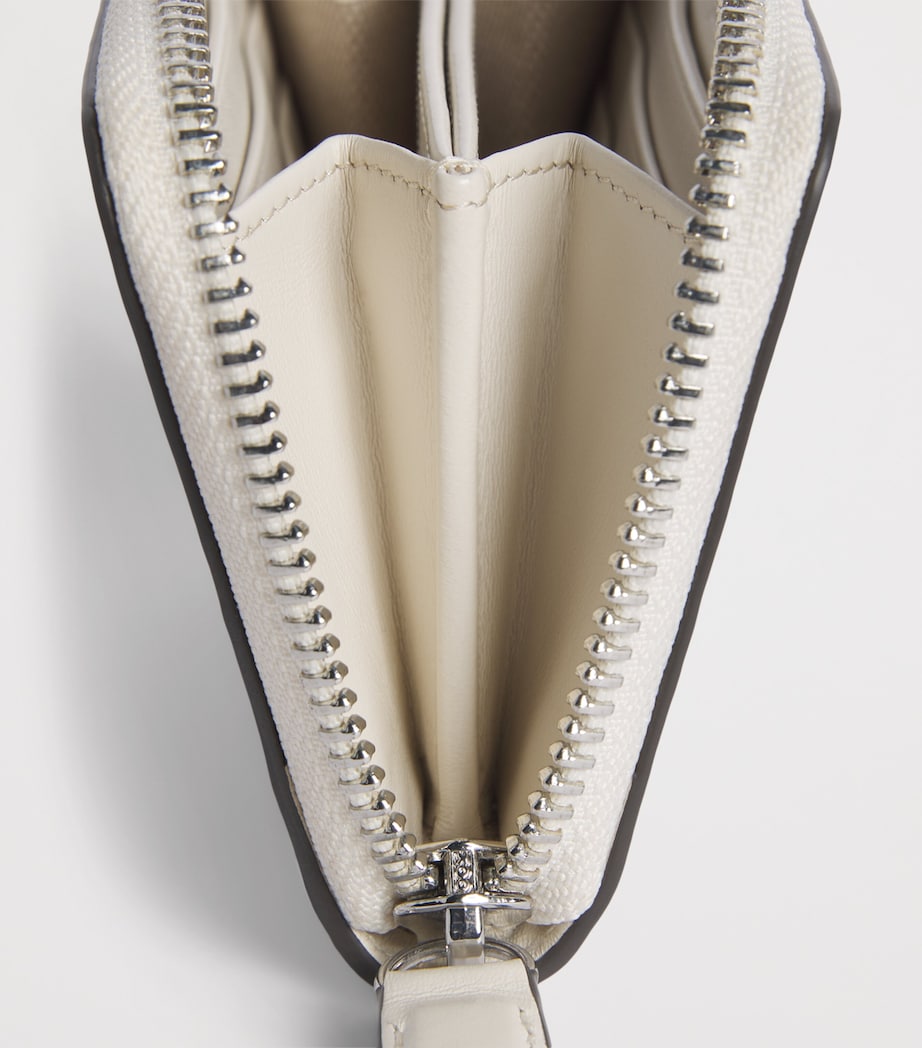 Harrods Leather Zip-Around Purse Ivory Image 3