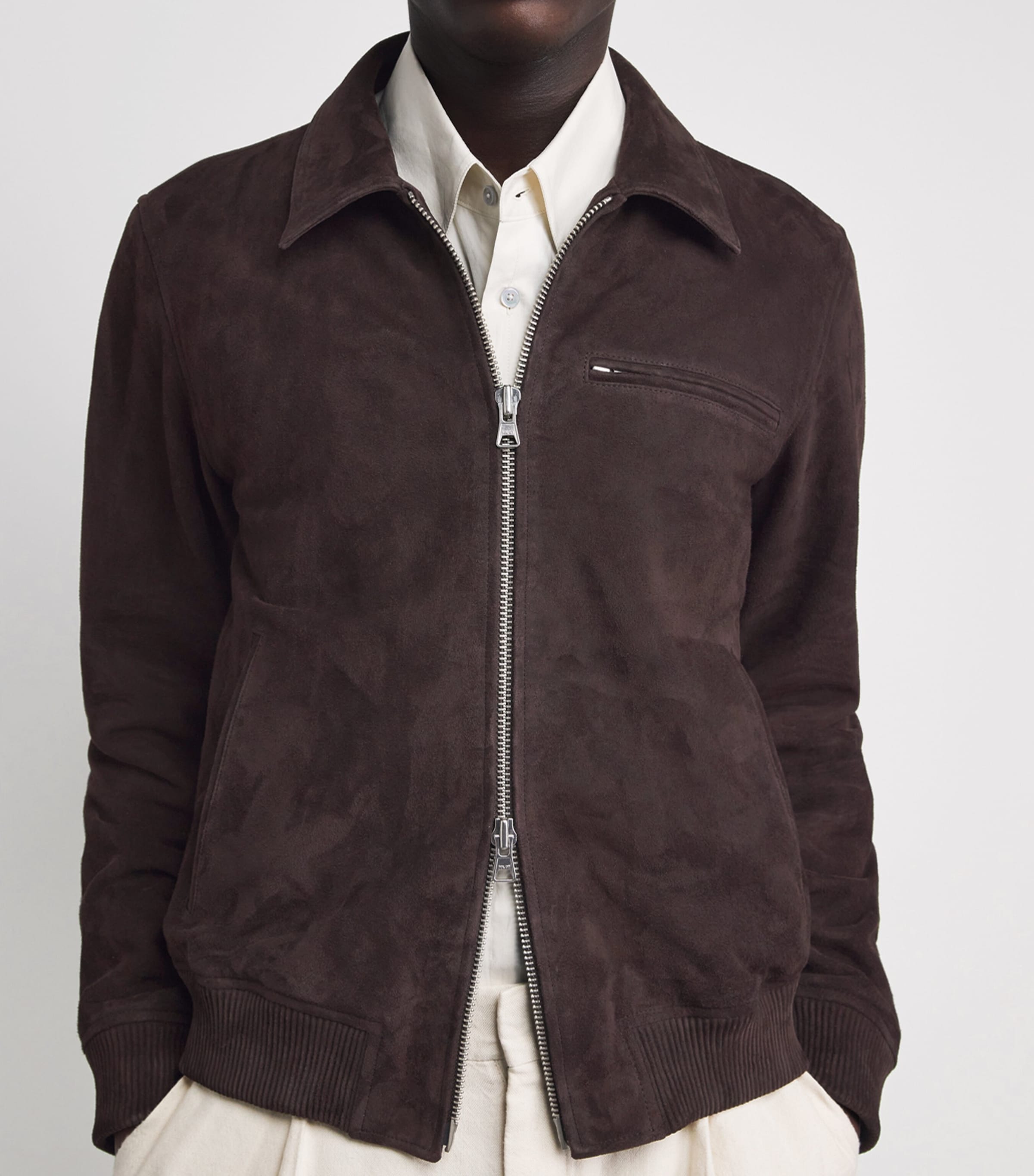 NN07 Mens Suede Owen Jacket Dusky Port Image 3