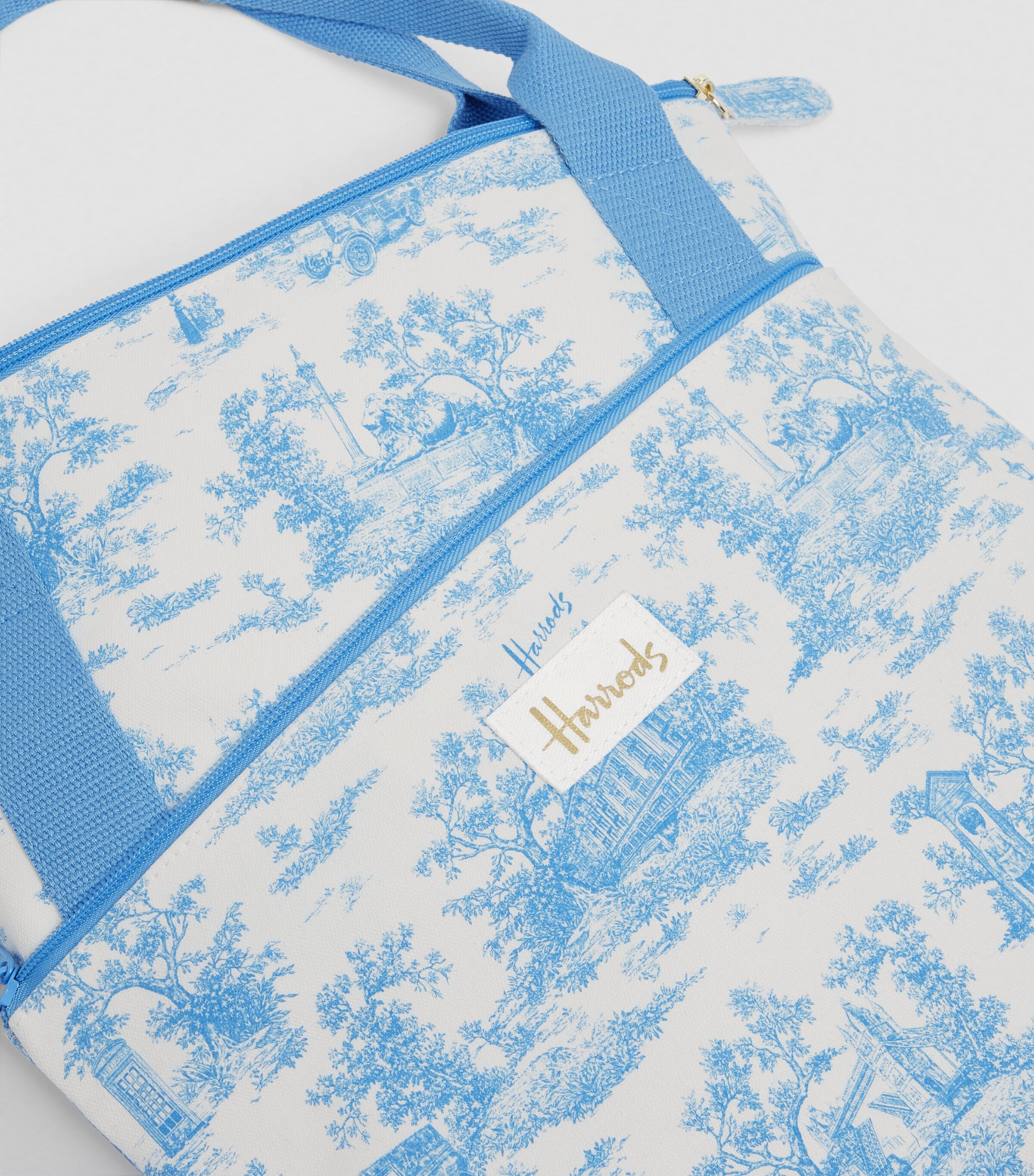 Harrods Blue Toile Foldable Overnight Bag | Harrods US