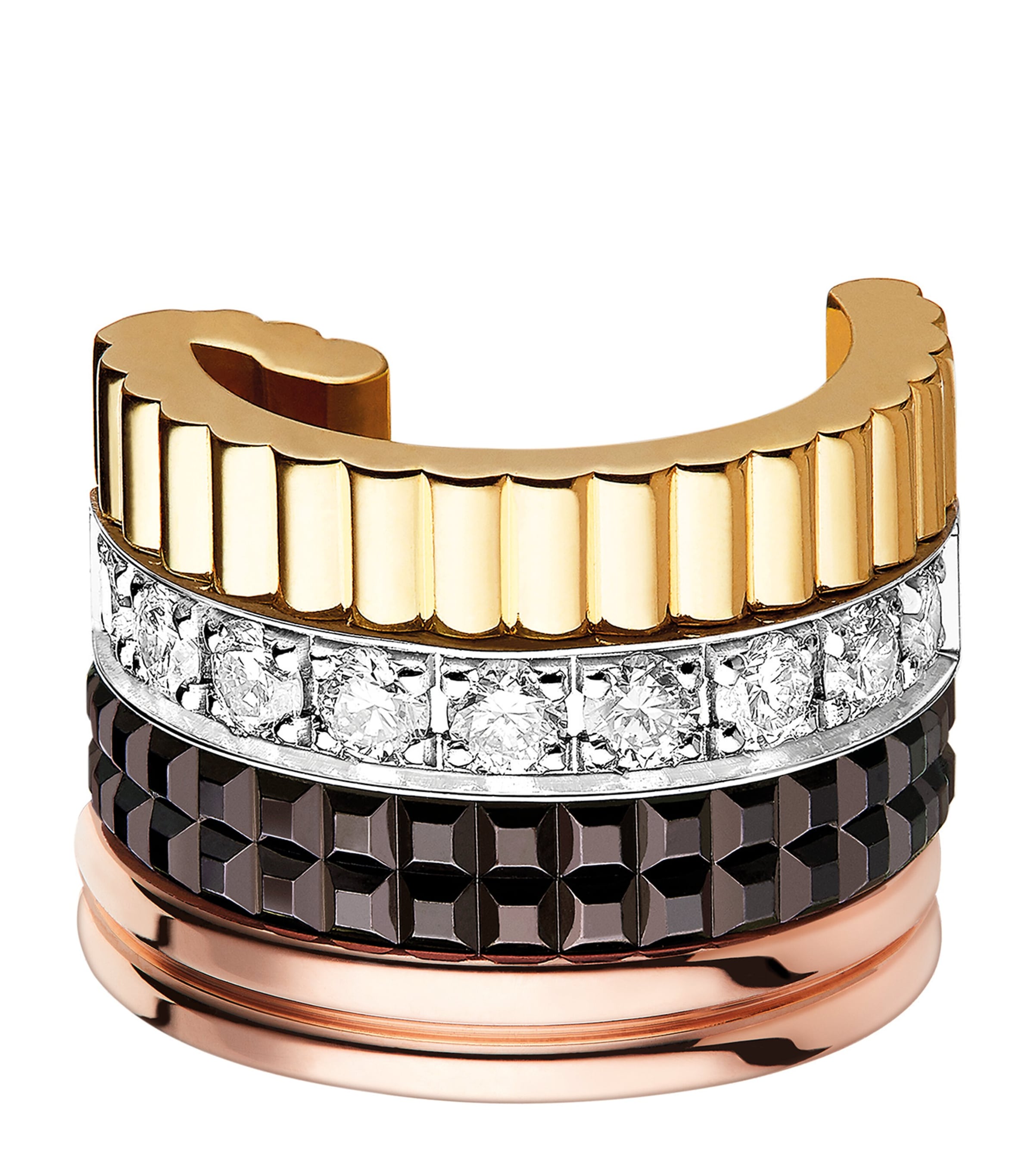 Mixed Gold and Diamond Quatre Classique Single Ear Clip MULTI Image 2