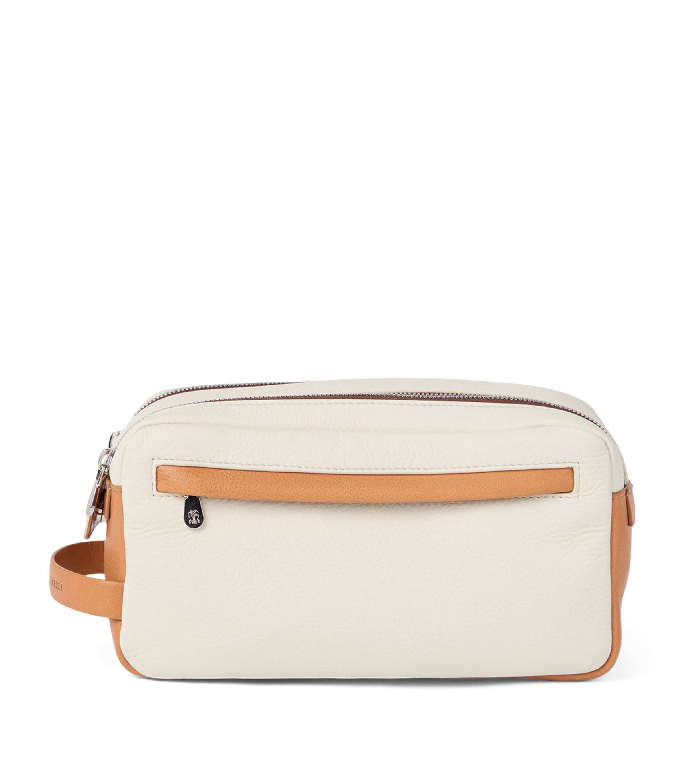 Brunello Cucinelli Cowhide Beauty Case With Double Zipper In White