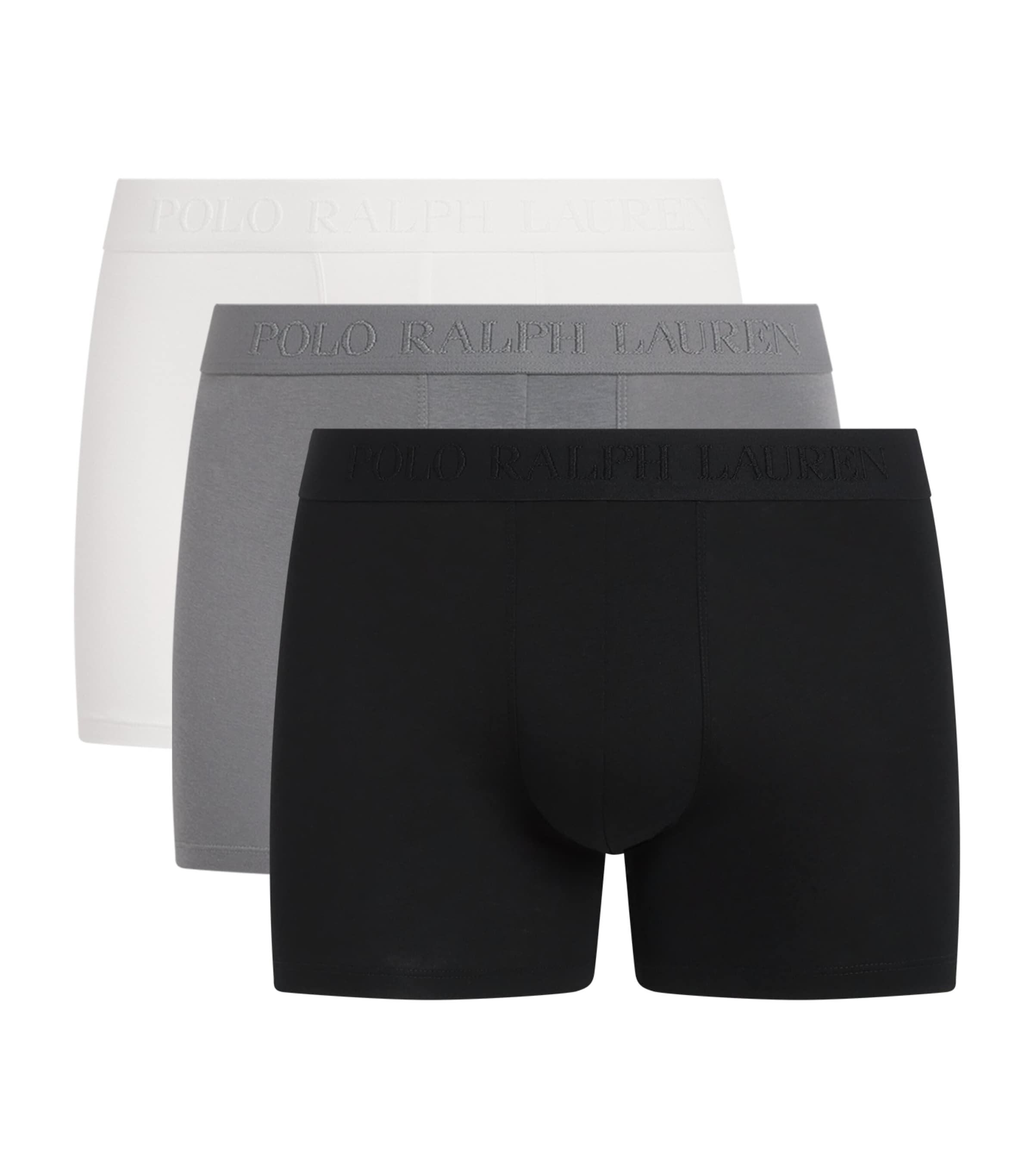 Polo Ralph Lauren Mens Stretch-Cotton Boxer Briefs (Pack of 3) Blk/perf Grey/white Image 1