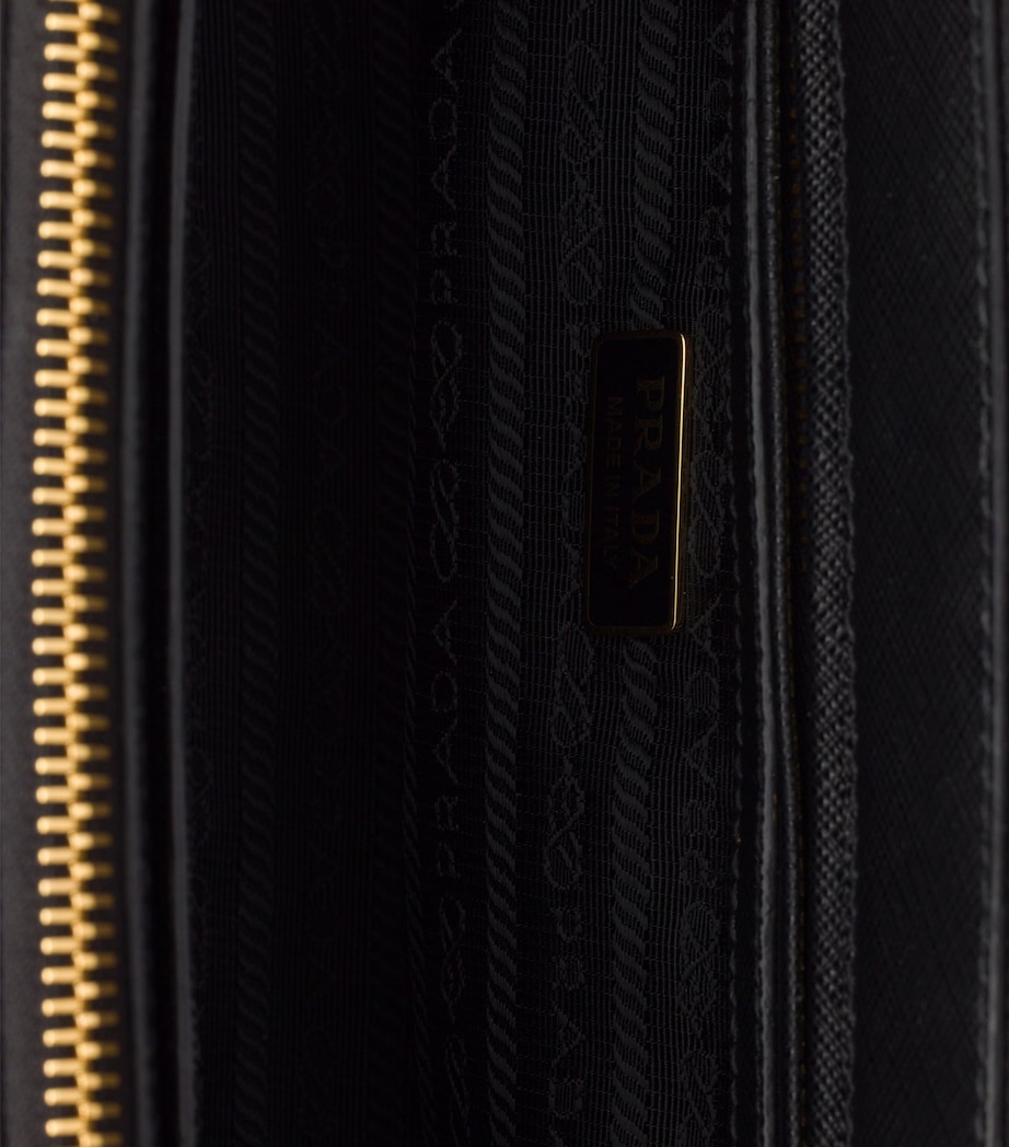 Prada Medium Leather Galleria Top-Handle Bag Black Image 9