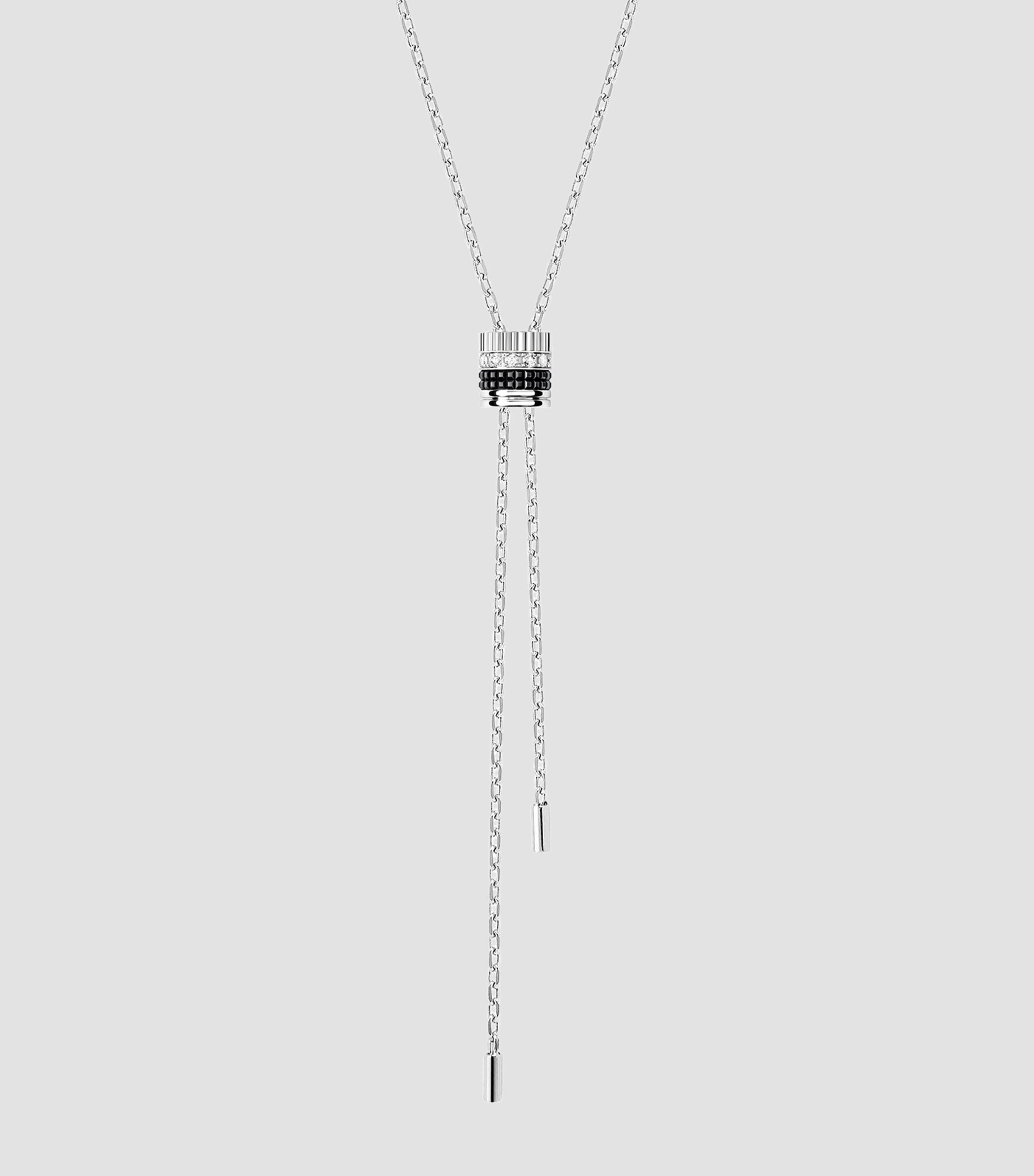 Boucheron Small White Gold and Diamond Quatre Black Edition Tie Necklace White Gold Image 2