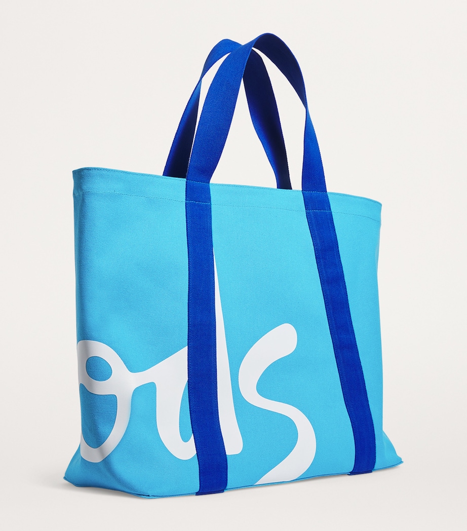 Large Cotton Logo Tote Bag BRIGHT BLUE Image 3