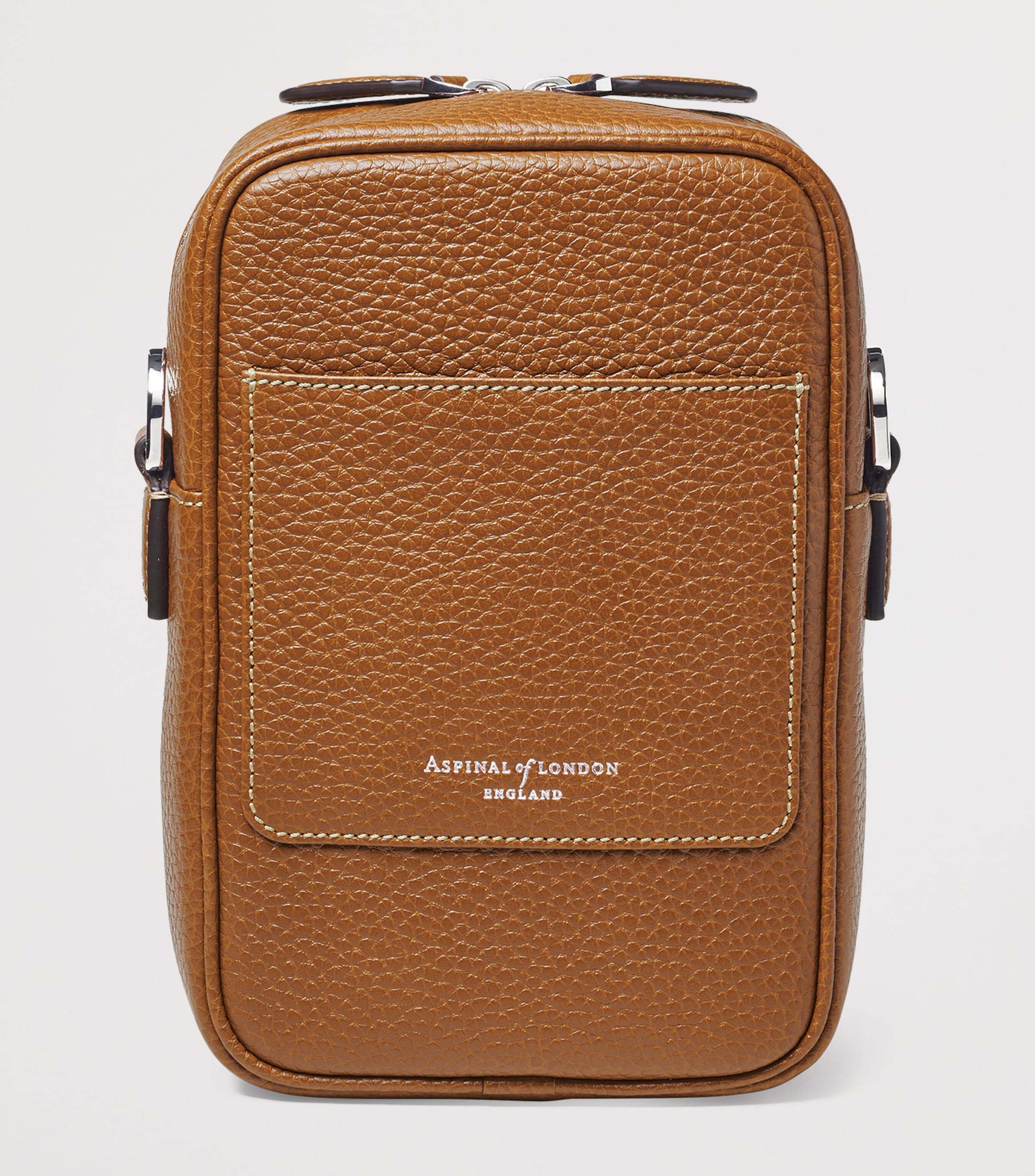 Leather Reporter North South Cross-Body Bag TAN Image 3