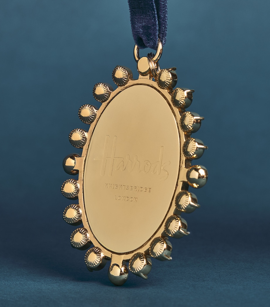 Harrods Crystal-Embellished Toile Cameo Tree Decoration Gold Image 2