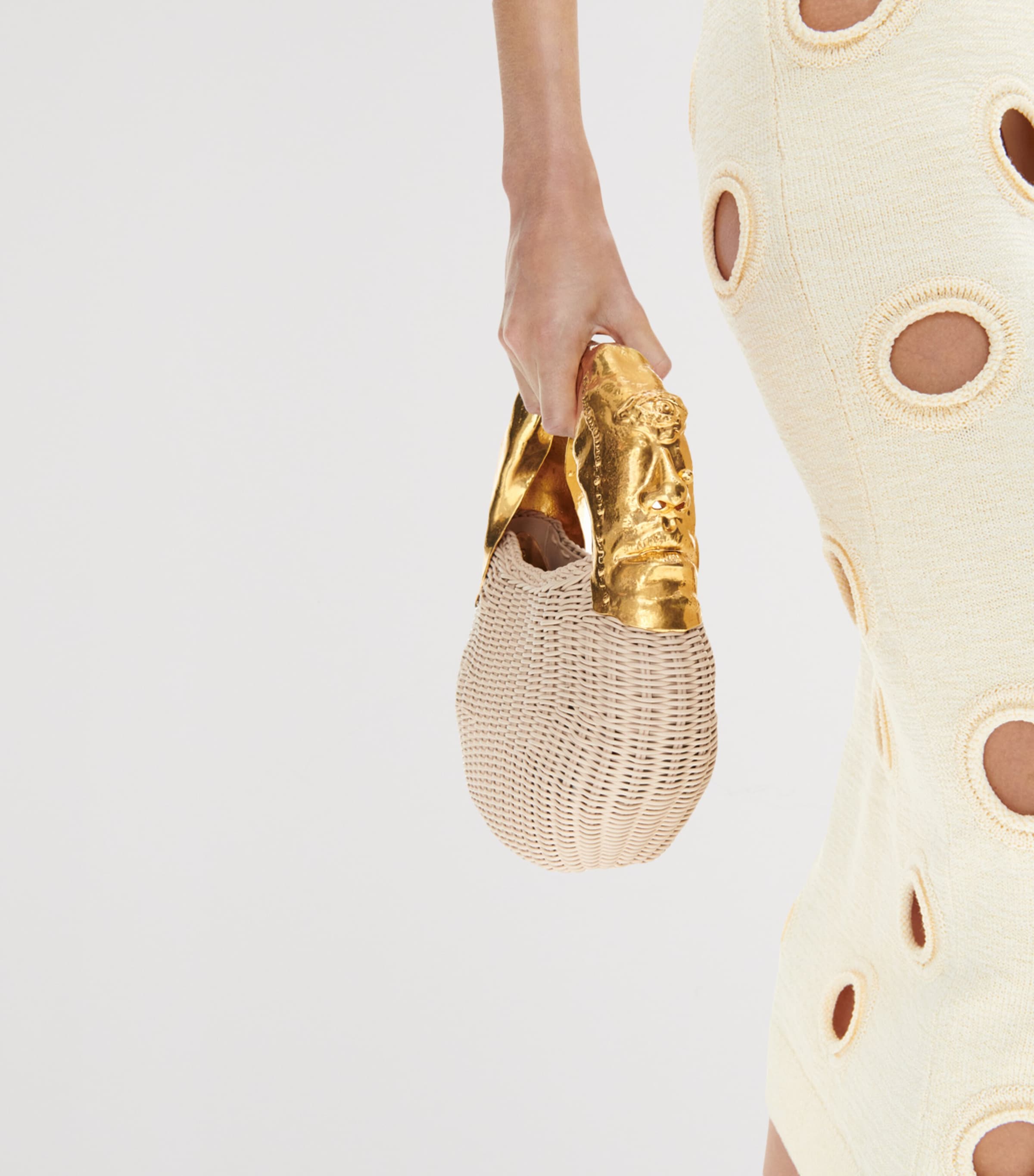 Schiaparelli Calfskin Anatomy Basket Bag Beige Image 4