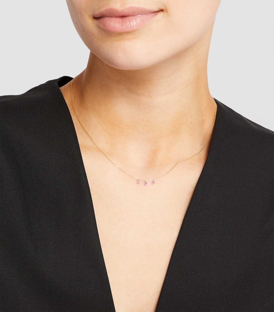 Yellow Gold and Sapphire La Vie en Rose Necklace YELLOW GOLD Image 4