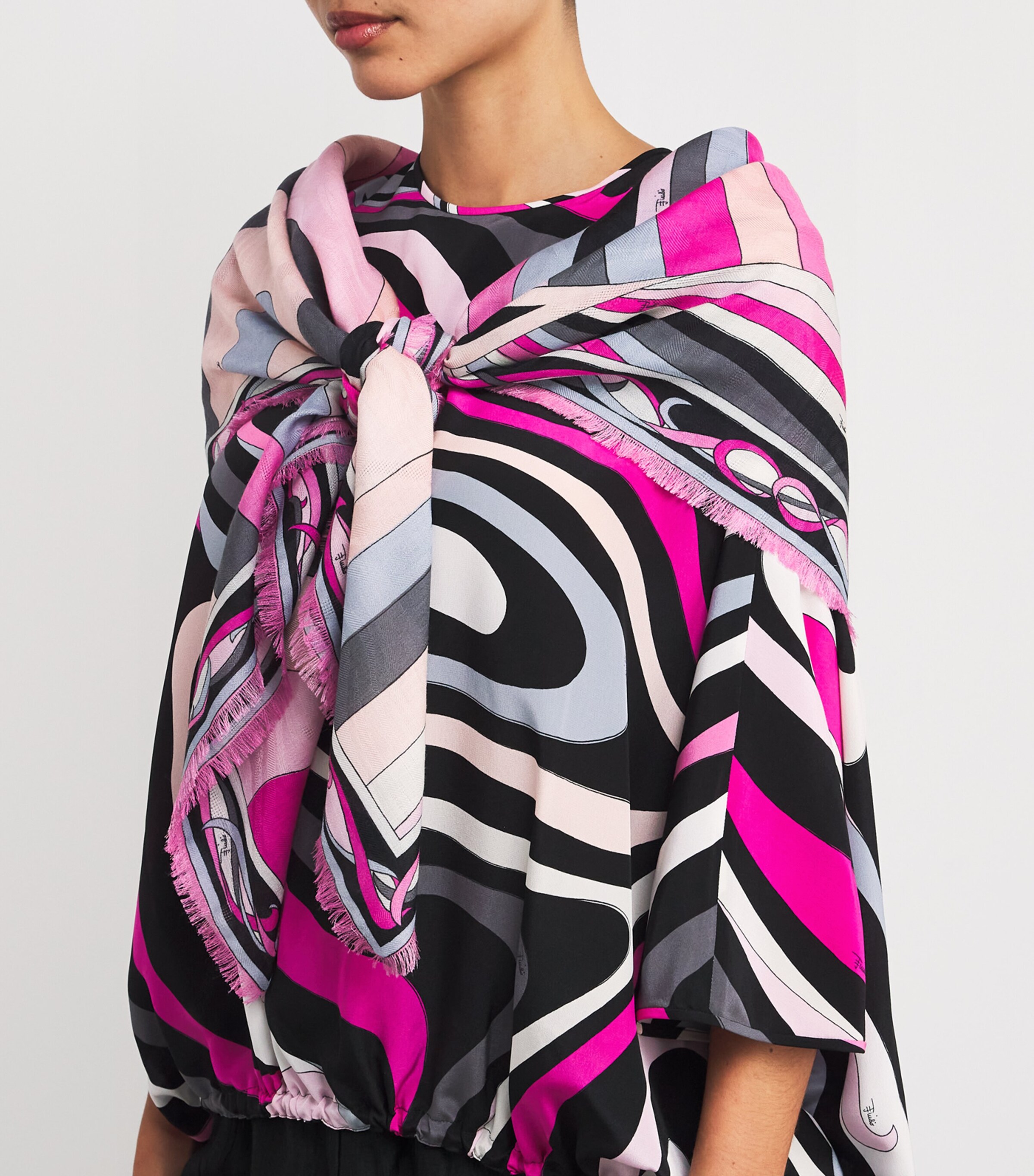 PUCCI Multi Wool-Silk Iride Print Pashmina Harrods BA