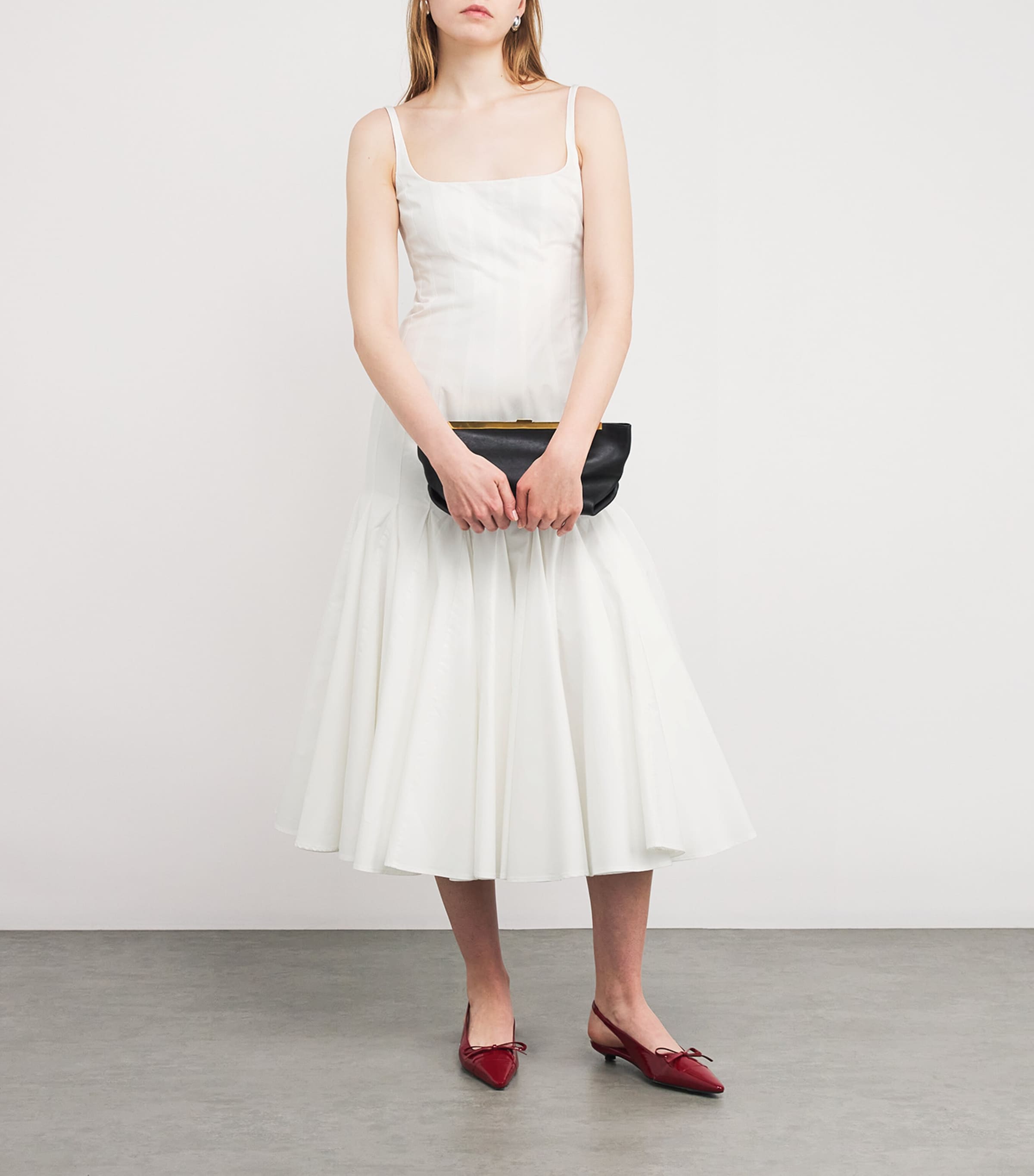 Jacquemus Womens Cotton Agave Midi Dress White Image 2