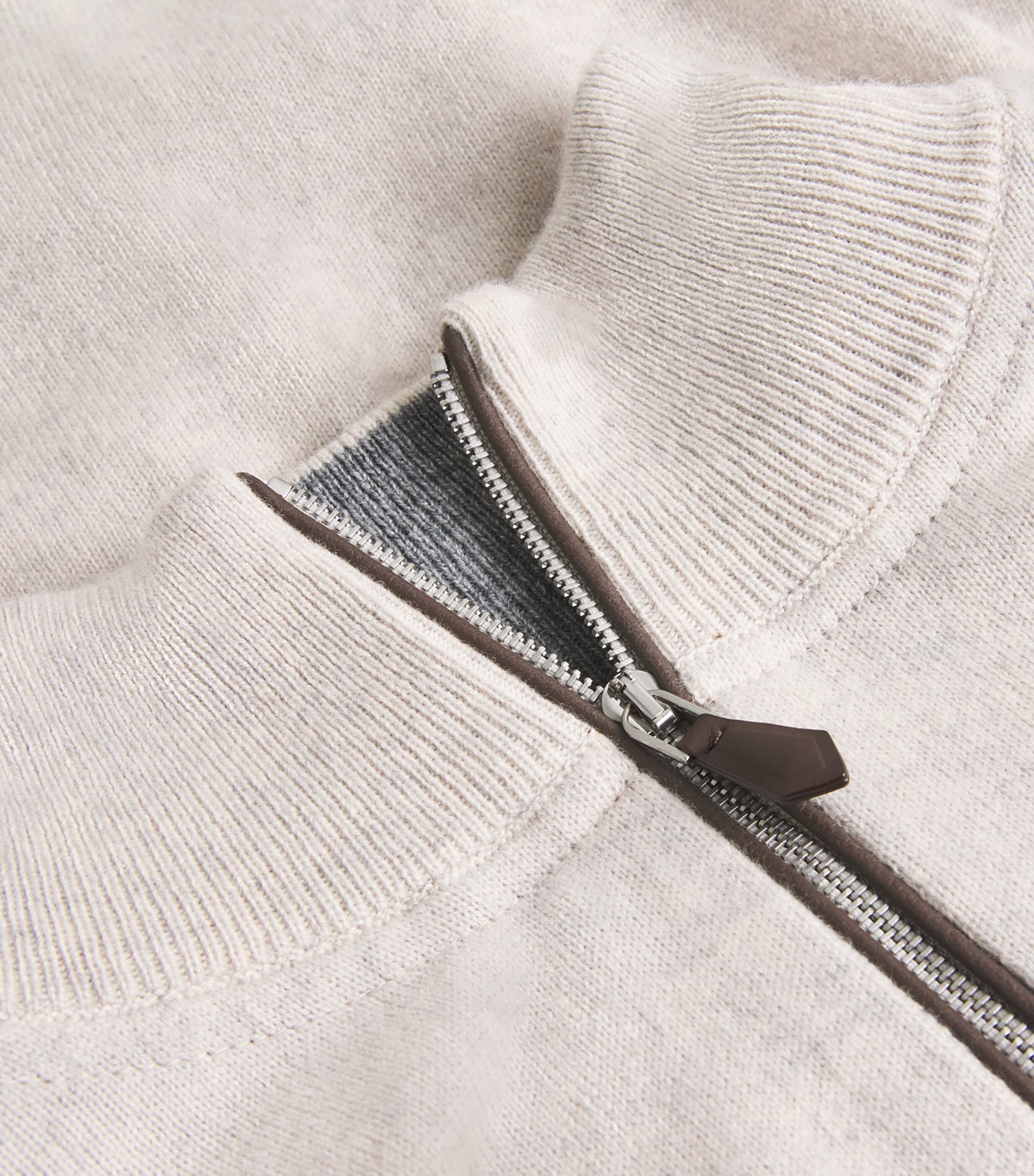 Cashmere Quarter-Zip Carnaby Sweater P45 PEBBLE GREY Image 5