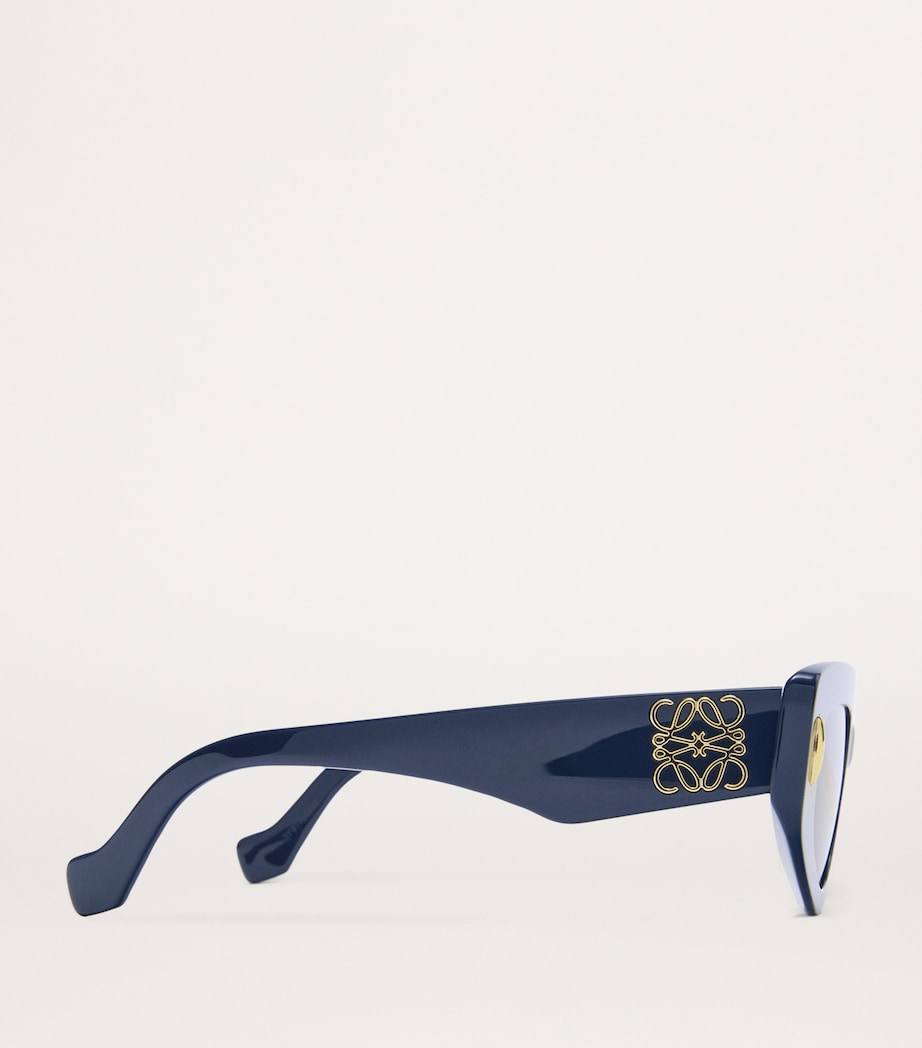 Small Acetate Butterfly Screen Sunglasses DARK NAVY Image 3