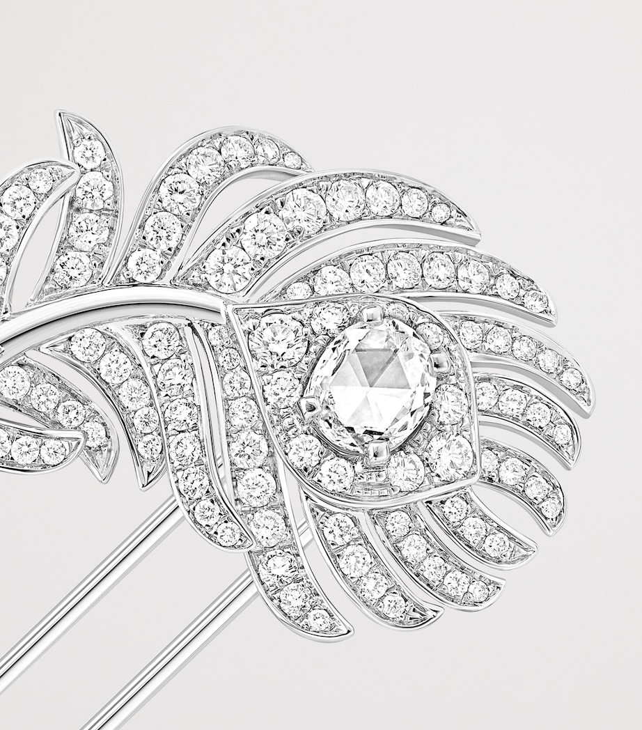 Boucheron White Gold and Diamond Plume de Paon Brooch White Gold Image 4