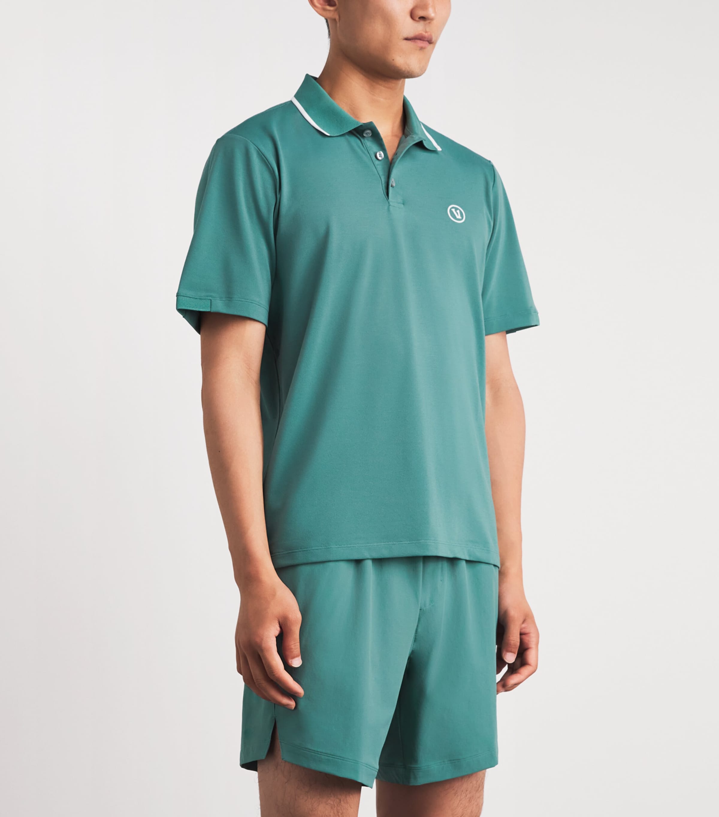 VUORI Mens Embroidered Gamepoint 2.0 Polo Shirt Kcy Dark Cyan Image 4