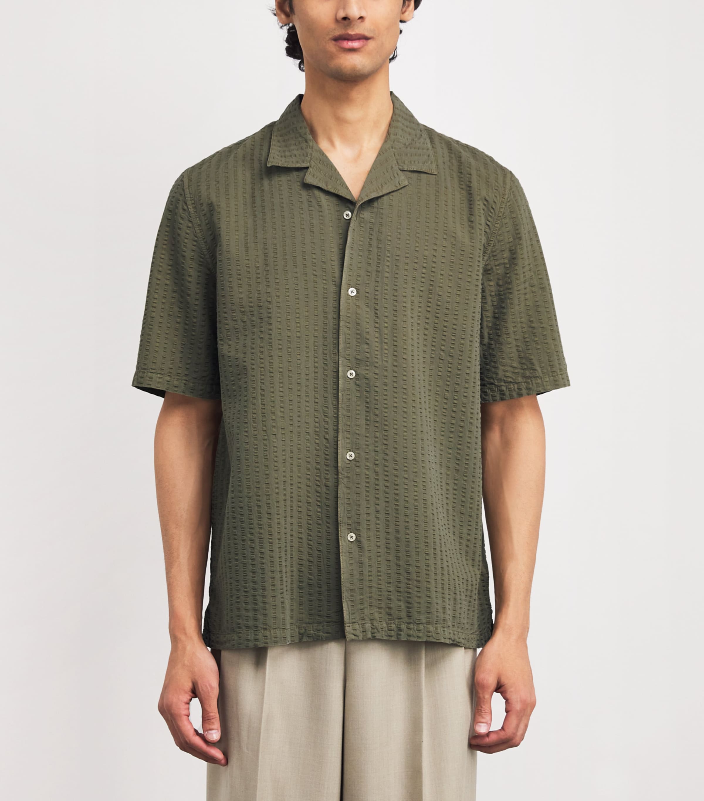 Seersucker Eren Shirt BURNT OLIVE Image 3