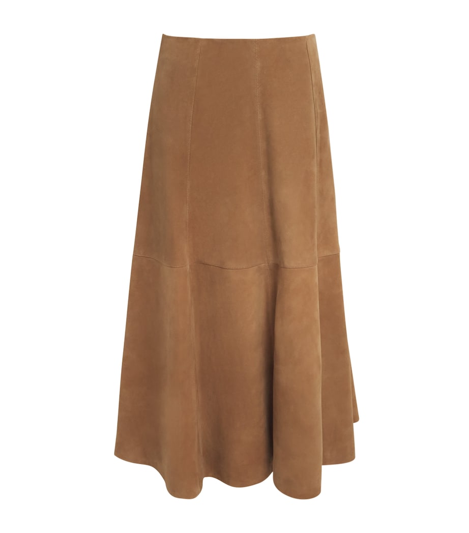 Suede Bonnie Midi Skirt CAMEL Image 1