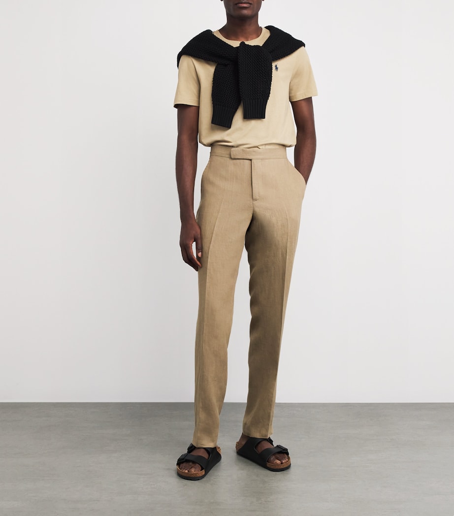 Linen Tailored Trousers KHAKI Image 2