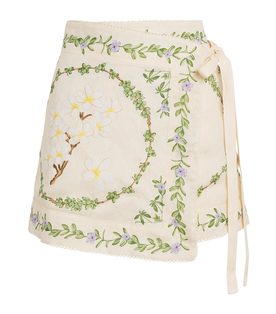 Linen Luna Mini Wrap Skirt WILD Image 1