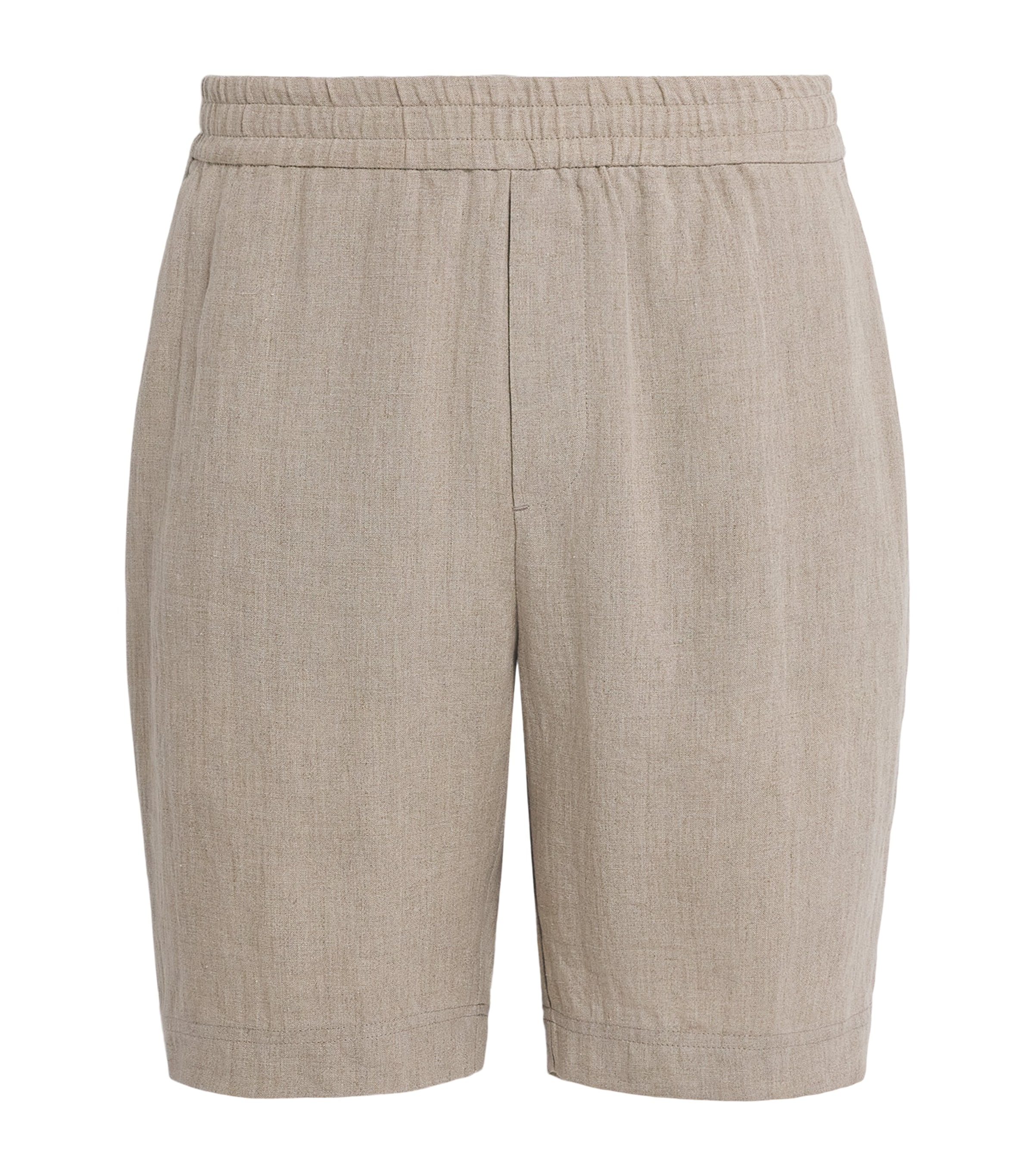 Sunspel Mens Linen Drawstring Shorts Brbd Sand Image 1