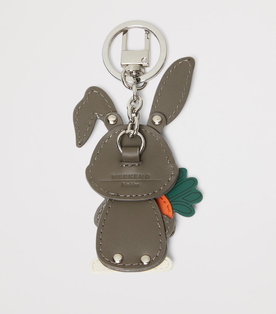 Weekend Max Mara Leather Bunny Keyring Light Grey Image 3
