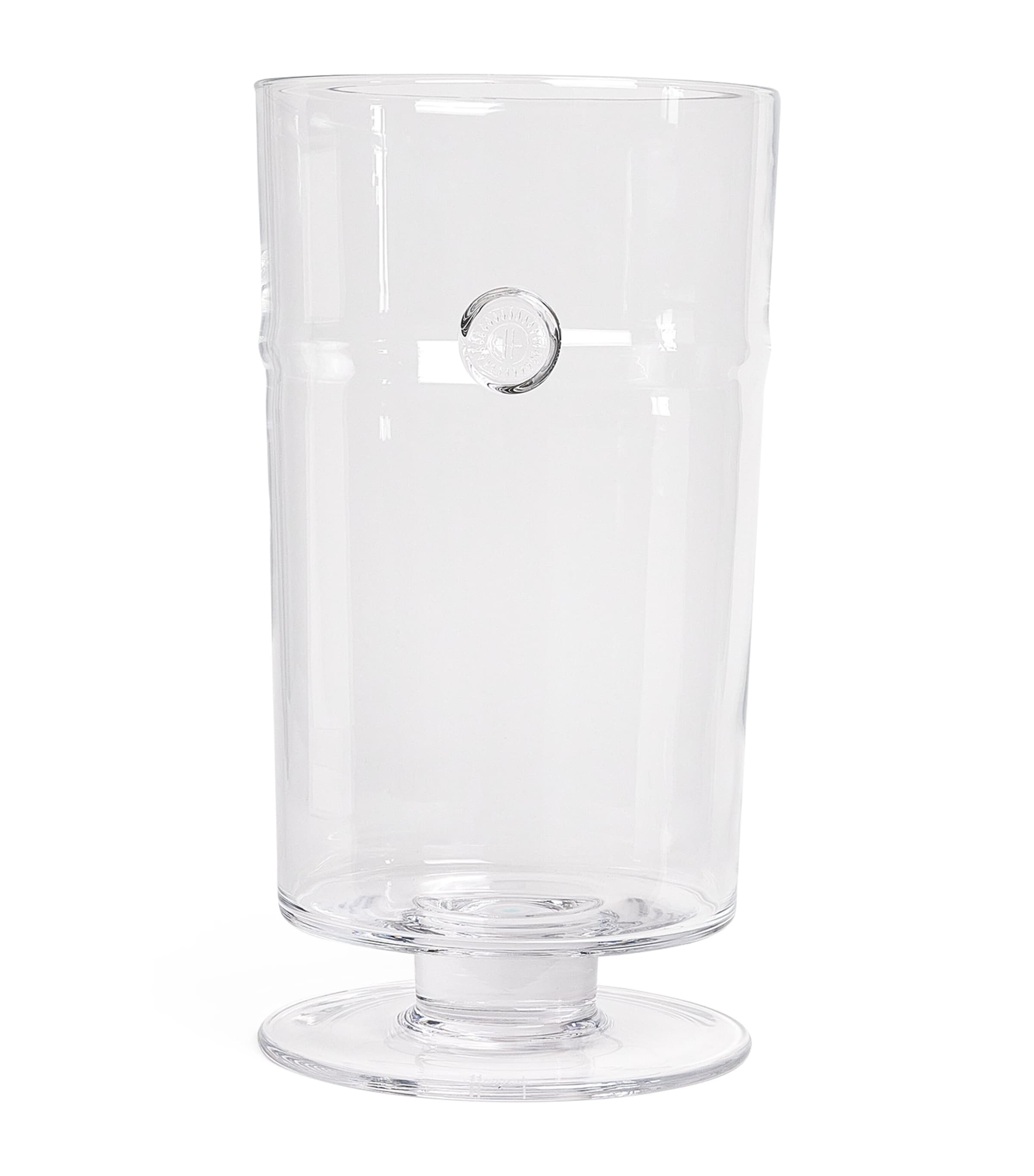 Harrods Large Glass Emblem Vase In Transparent