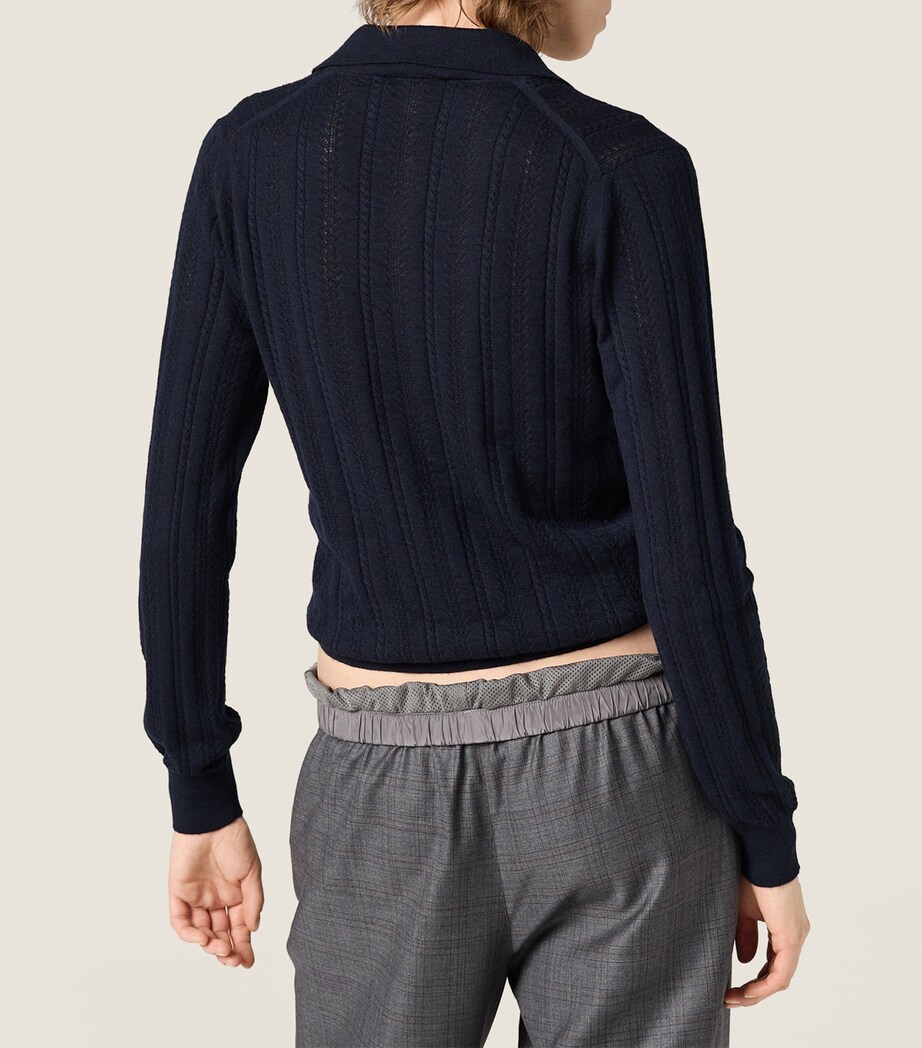 Cashmere Cable-Knit Cardigan F0008 Image 3